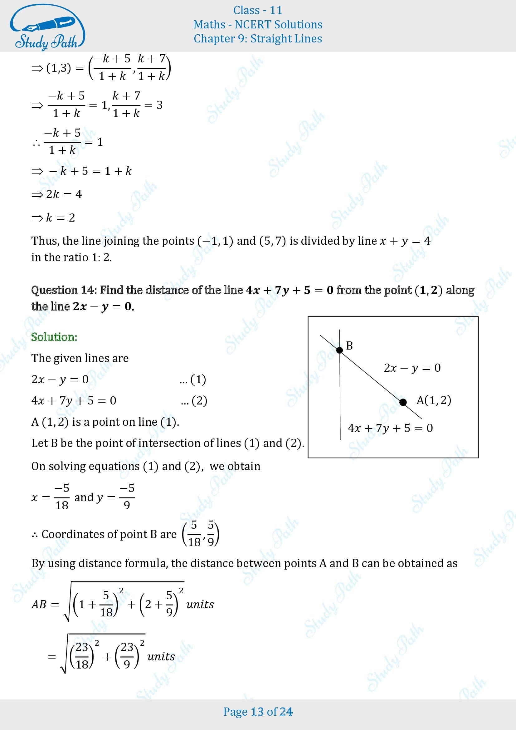 NCERT Solutions for Class 11 Maths Chapter 9 Straight Lines Miscellaneous 9 00013