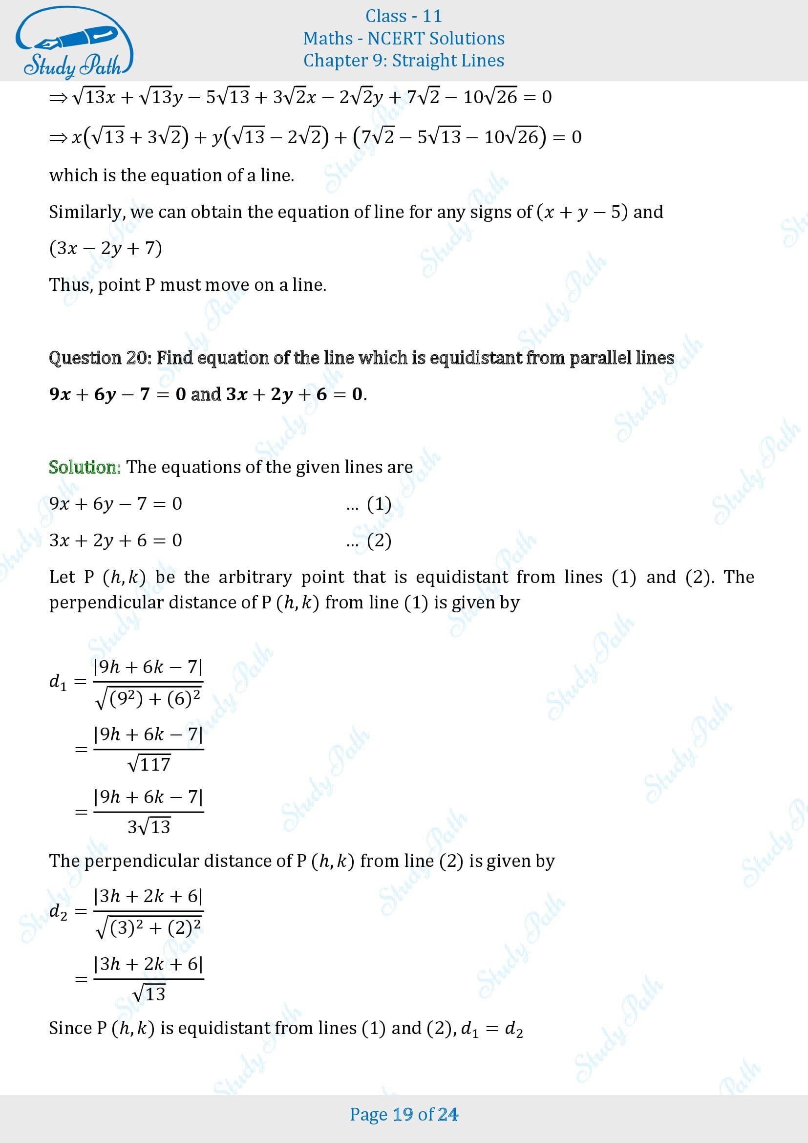 NCERT Solutions for Class 11 Maths Chapter 9 Straight Lines Miscellaneous 9 00019