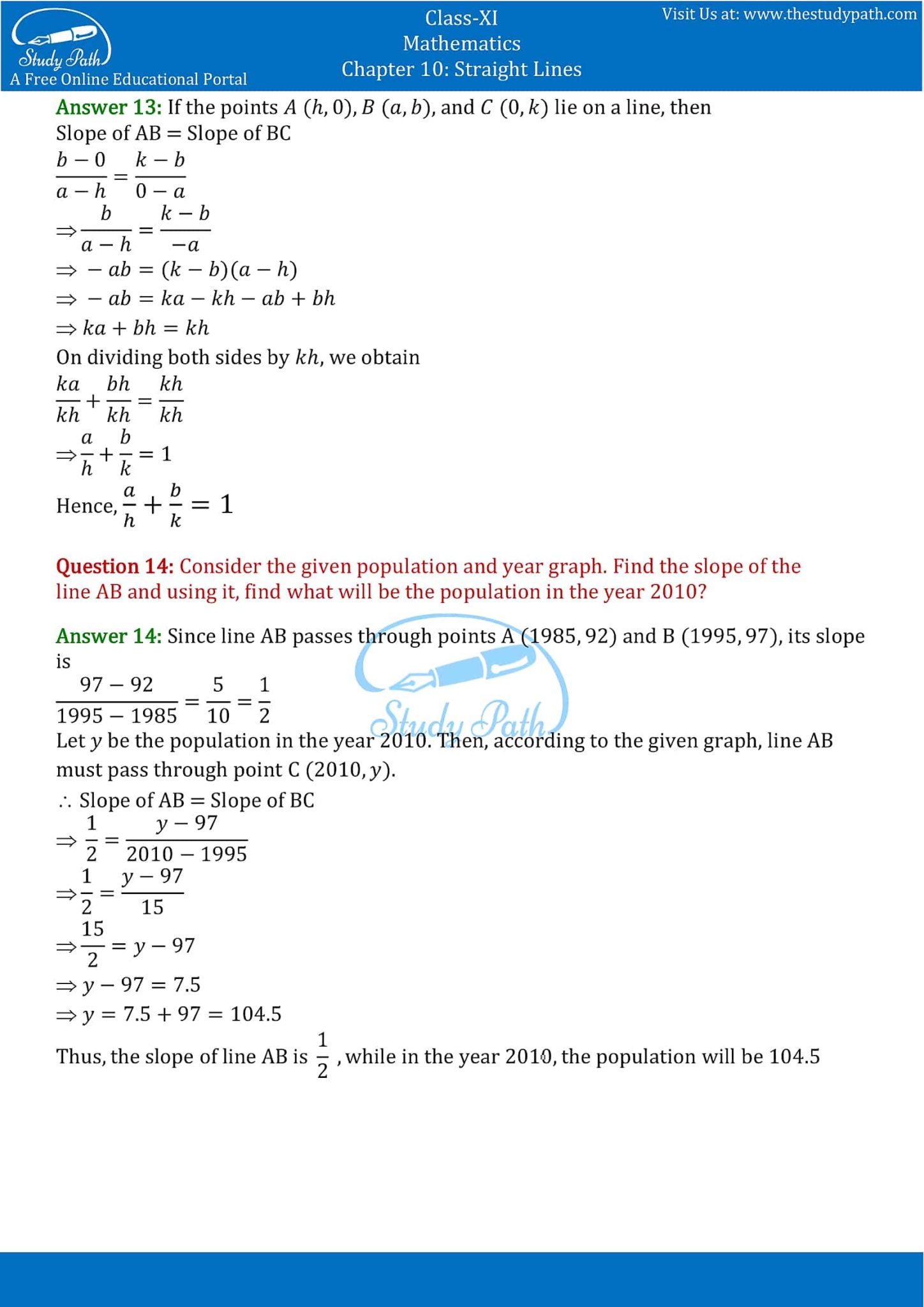 NCERT Solutions Class 11 Maths Chapter 10 Exercise 10.1 – Study Path