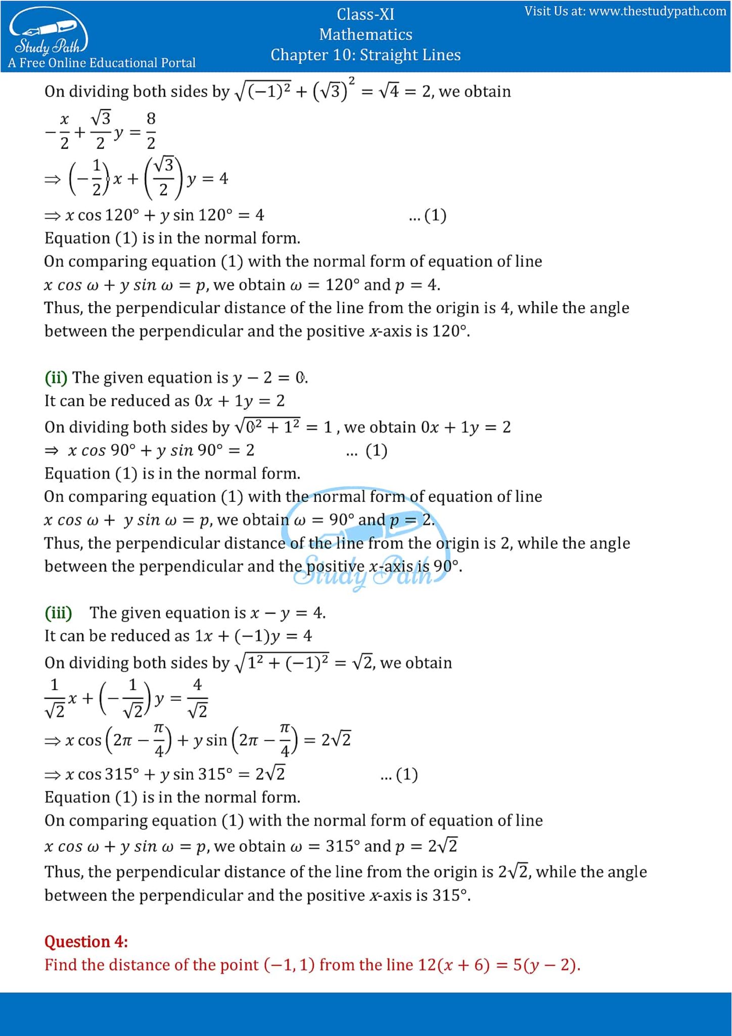 NCERT Solutions Class 11 Maths Chapter 10 Exercise 10.3 – Study Path