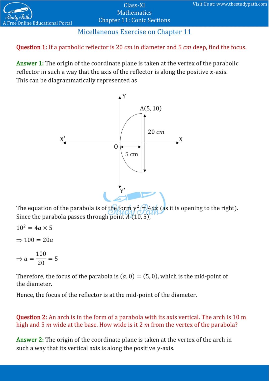 NCERT Solutions Class 11 Maths Chapter 11 Miscellaneous Exercise ...