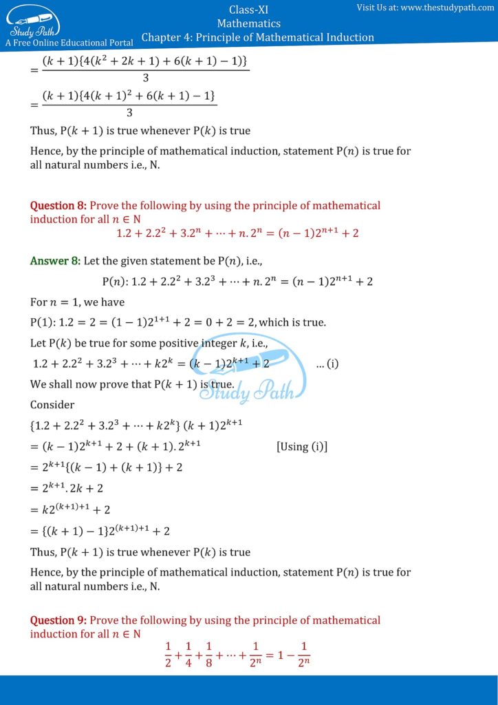 NCERT Solutions For Class 11 Maths Chapter 4 Principle Of Mathematical ...