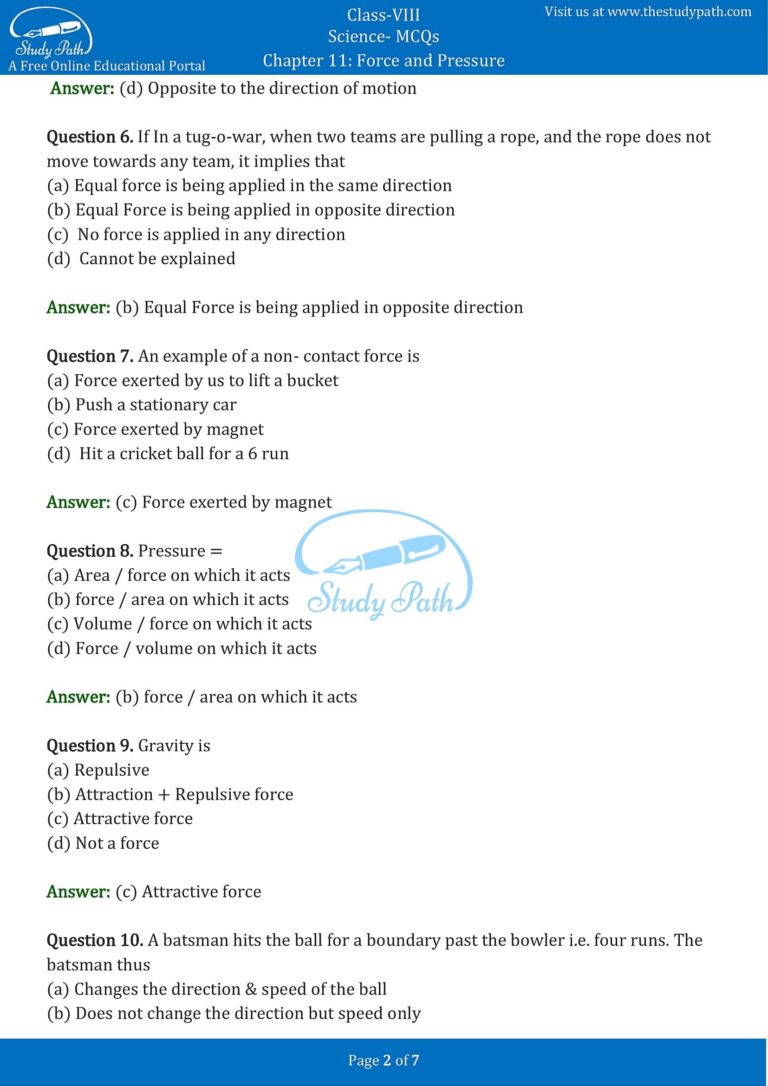 class-8-science-chapter-11-force-and-pressure-mcq-with-answers