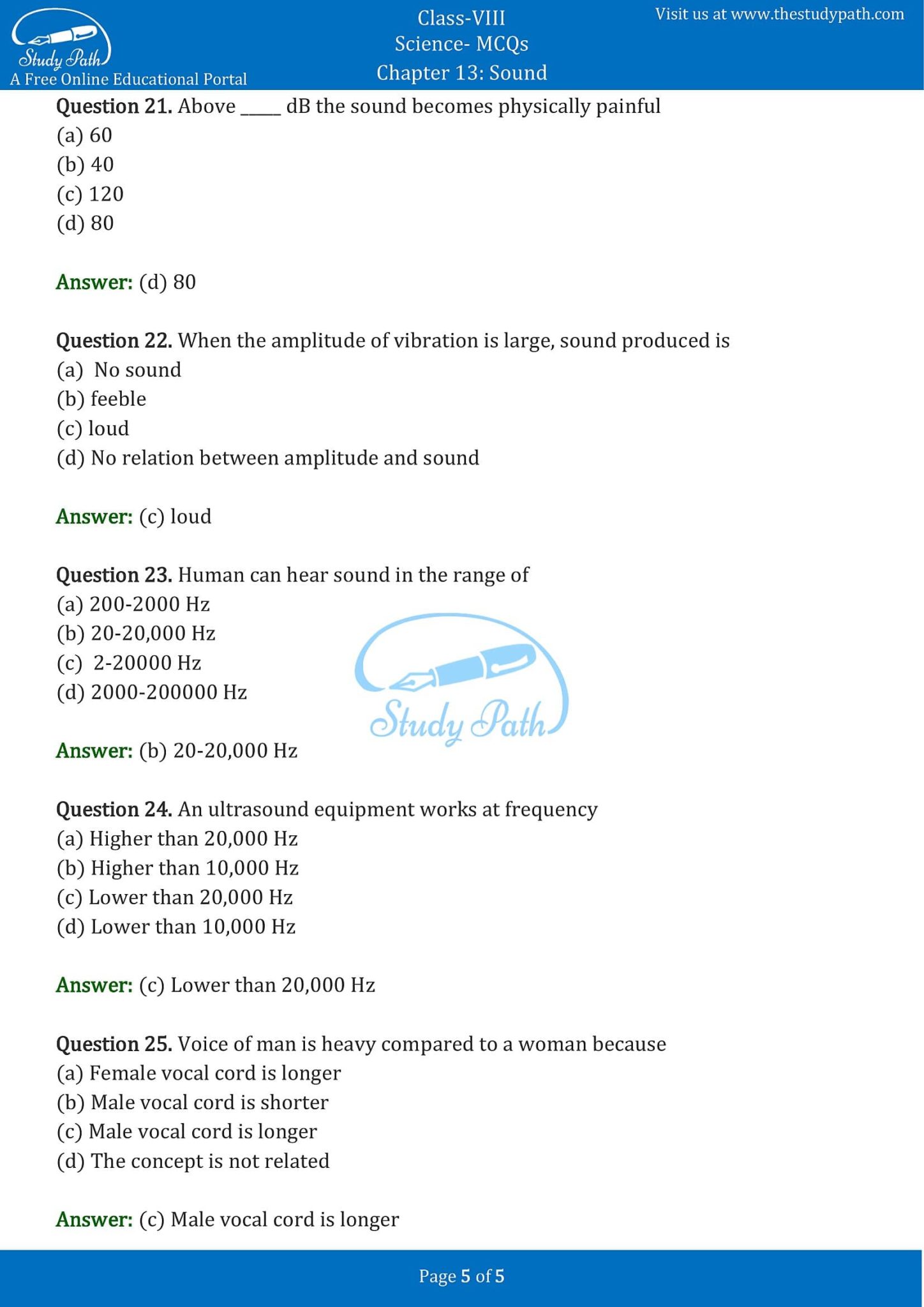 case study question on sound class 8