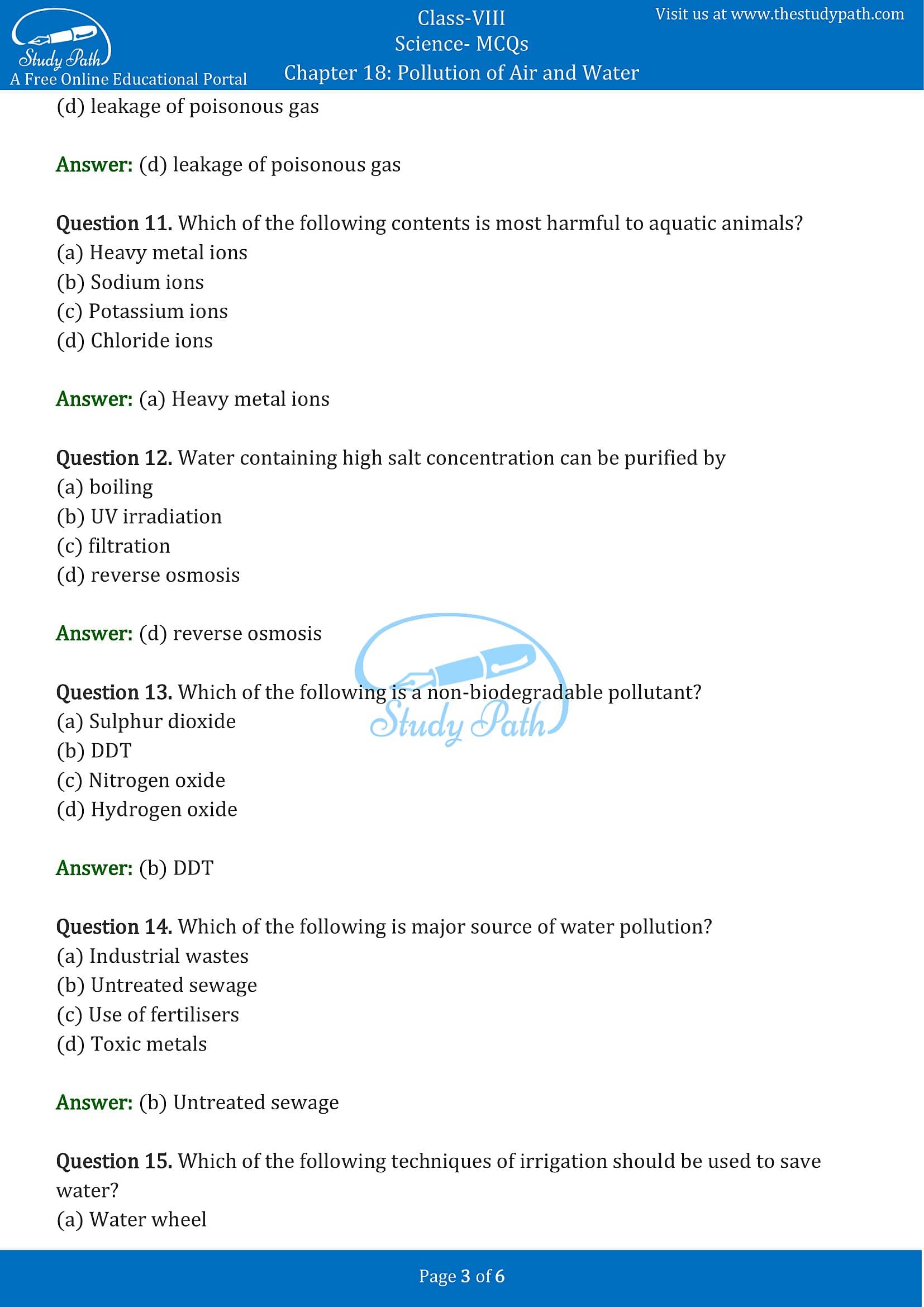 pollution essay questions and answers