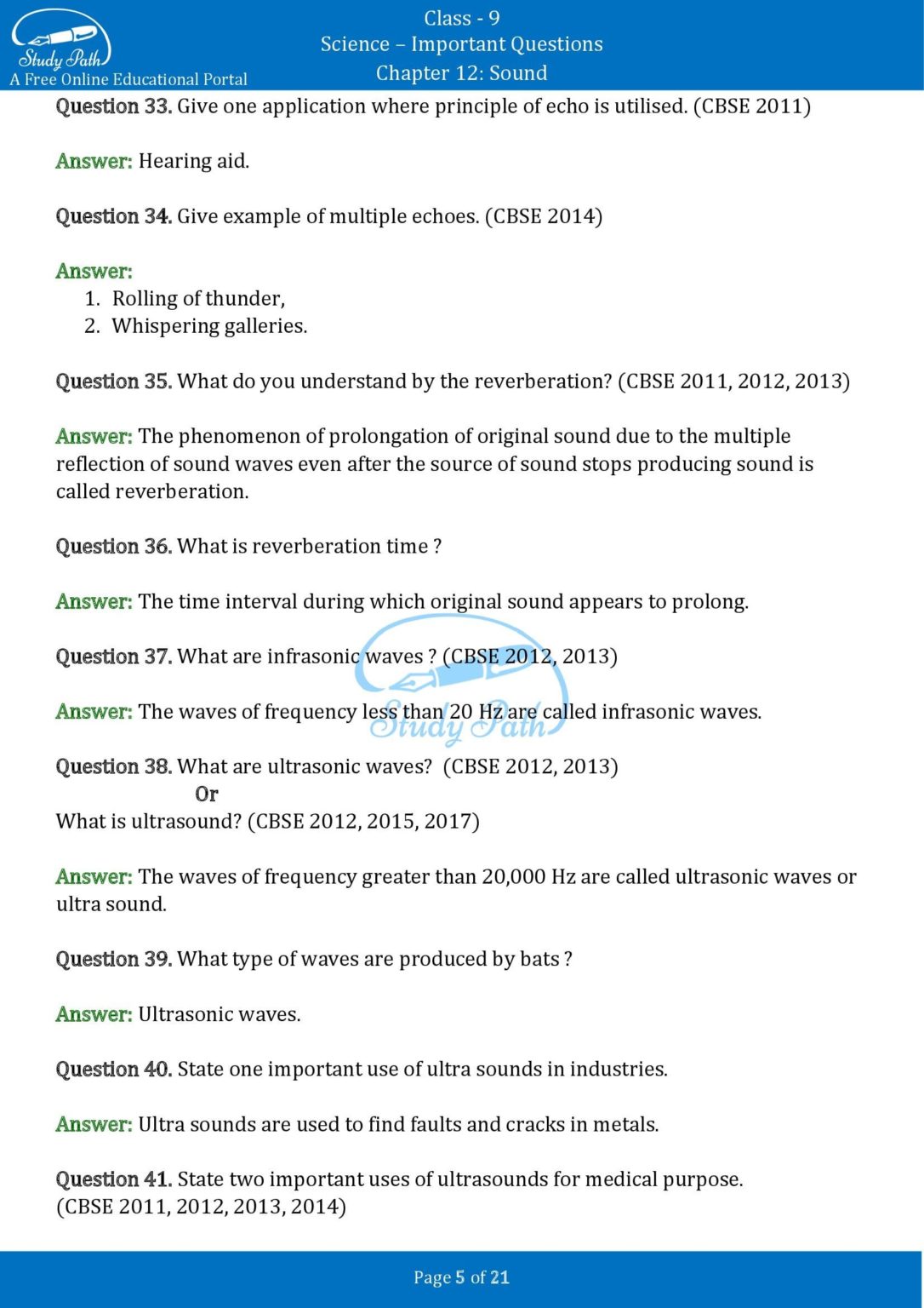 case study questions from sound class 9