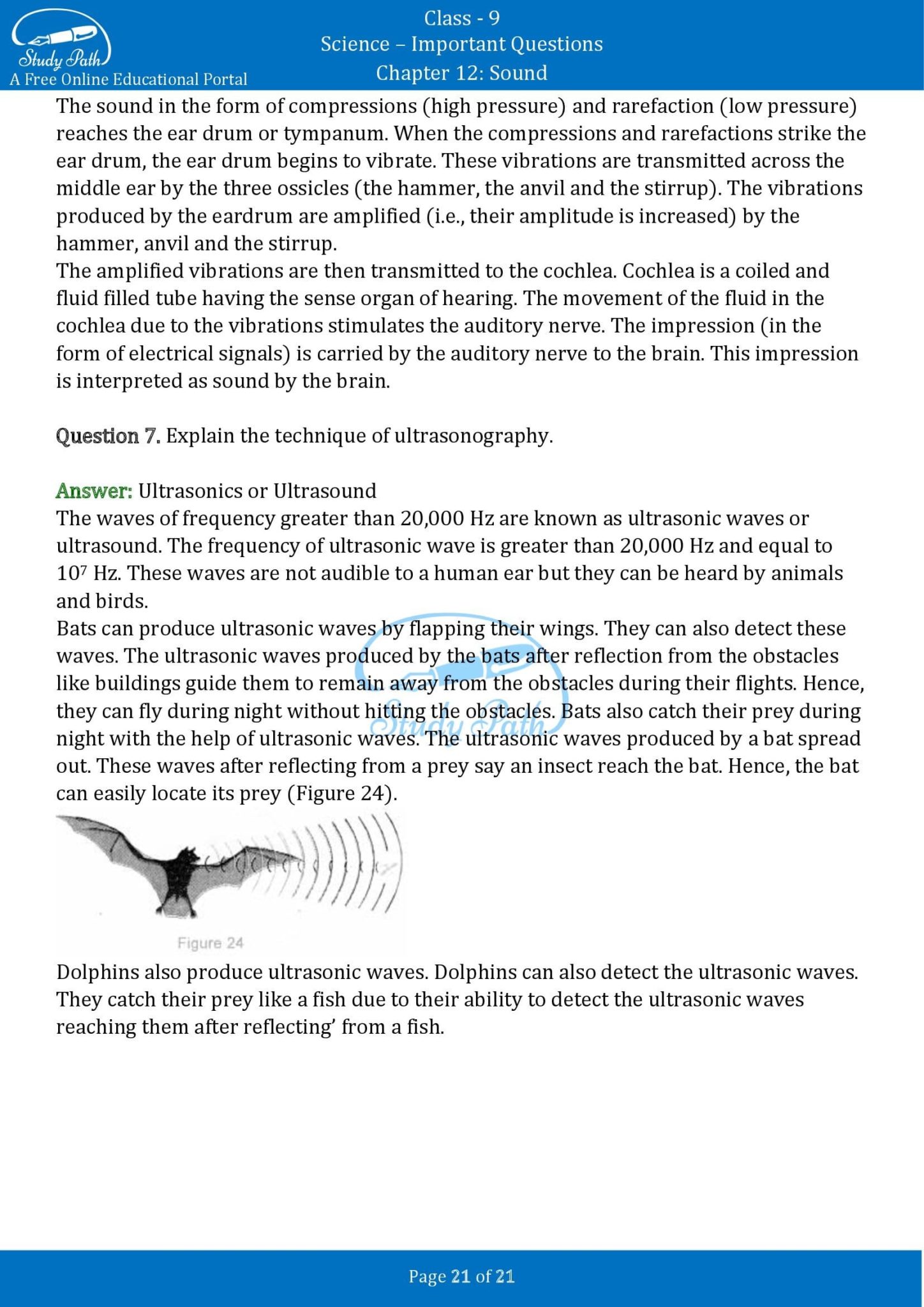 case study questions on sound class 9