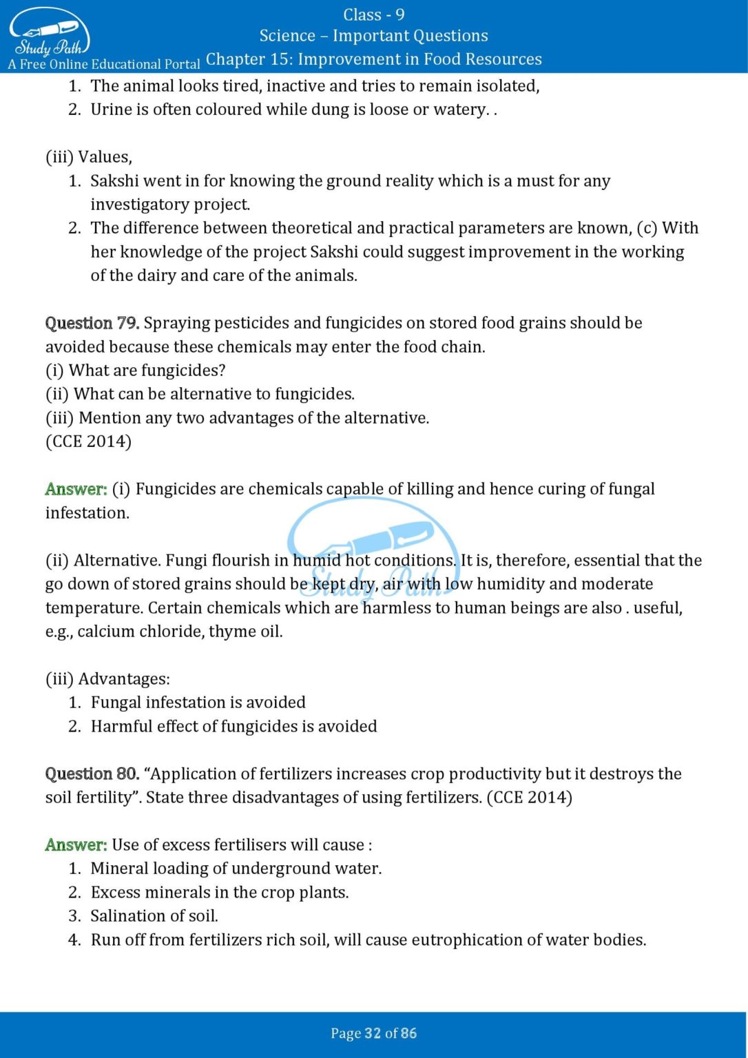 case study based questions class 9 improvement in food resources