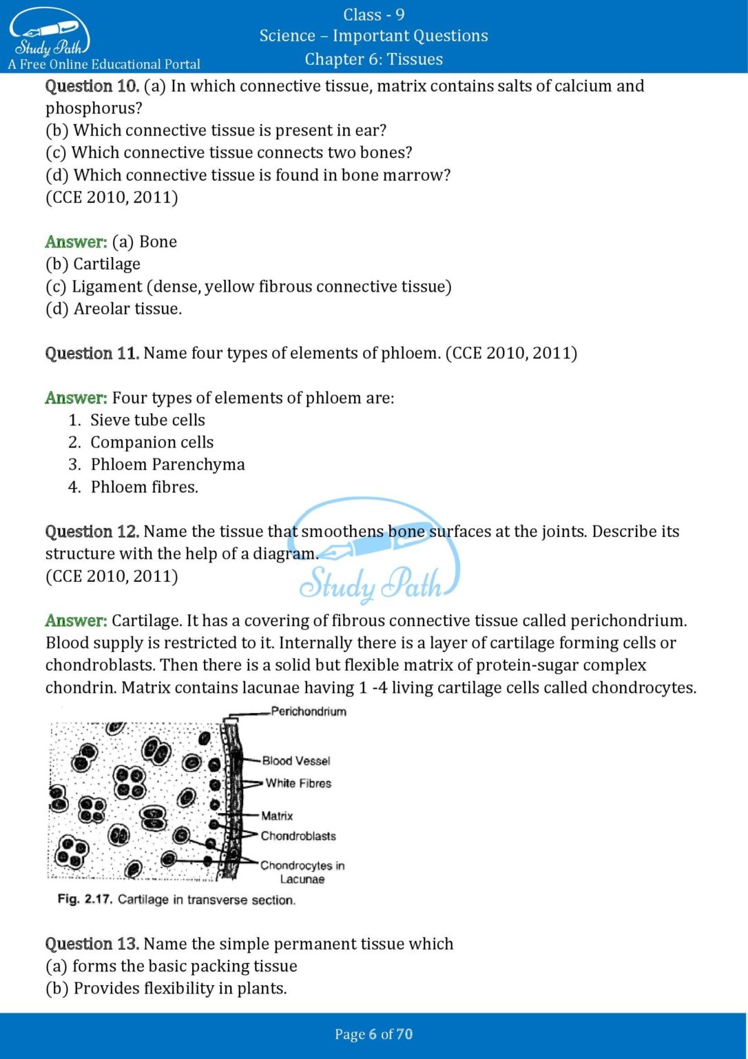 case study questions chapter tissue class 9