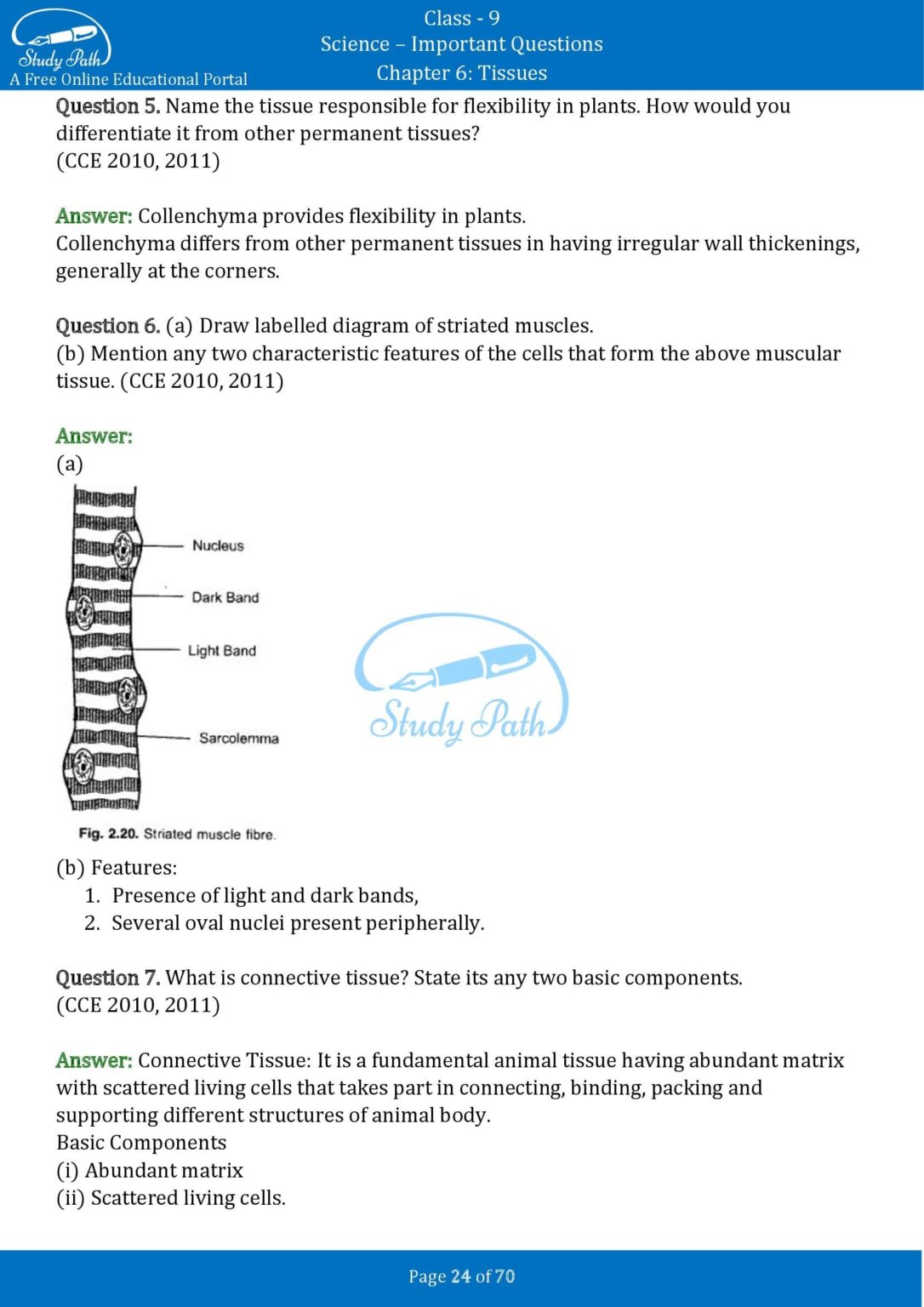 case study questions tissues class 9