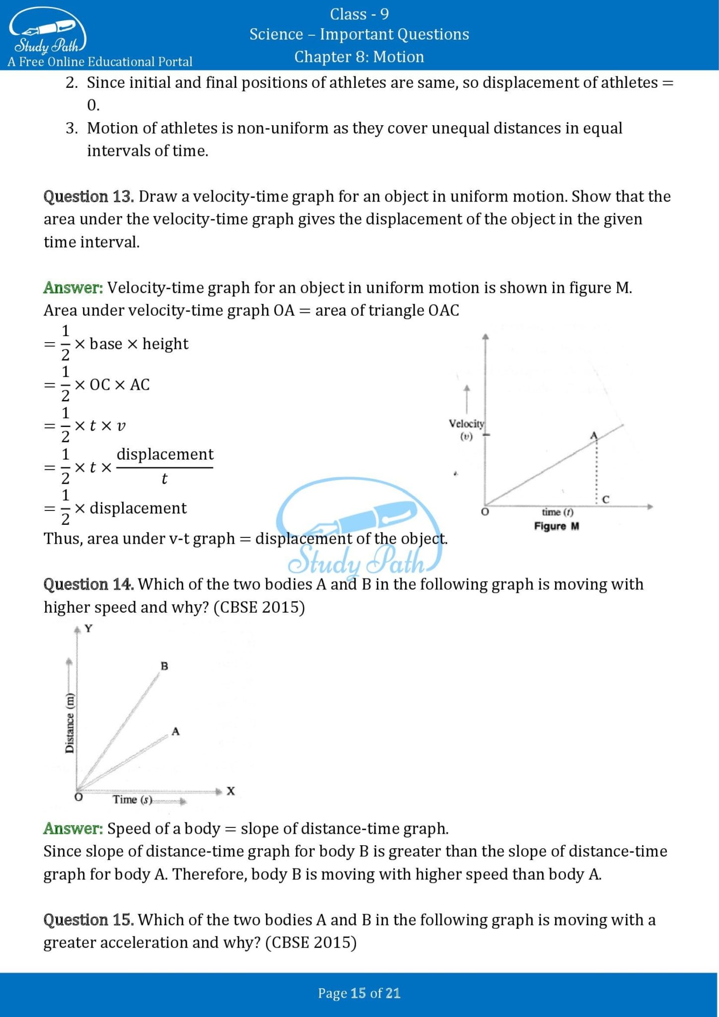 assignment of class 9 science motion