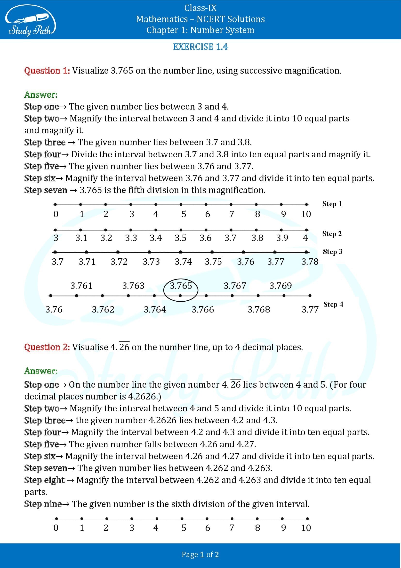 NCERT Solutions for Class 9 Maths Chapter 1 Number System Exercise 1.4 00001 1