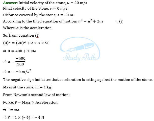 NCERT Solutions for Class 9 Science Chapter 9 Force and Laws of Motion part 3