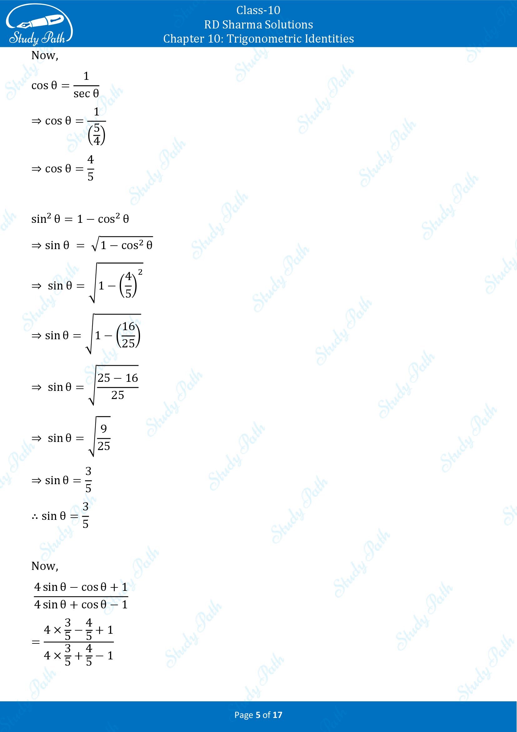 RD Sharma Solutions Class 10 Chapter 10 Trigonometric Identities Exercise 10.2 00005