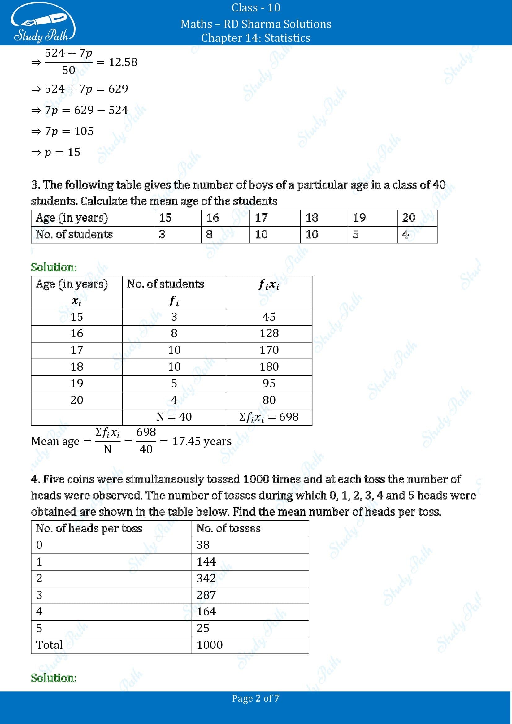 RD Sharma Solutions Class 10 Chapter 14 Statistics Exercise 14.1 00002