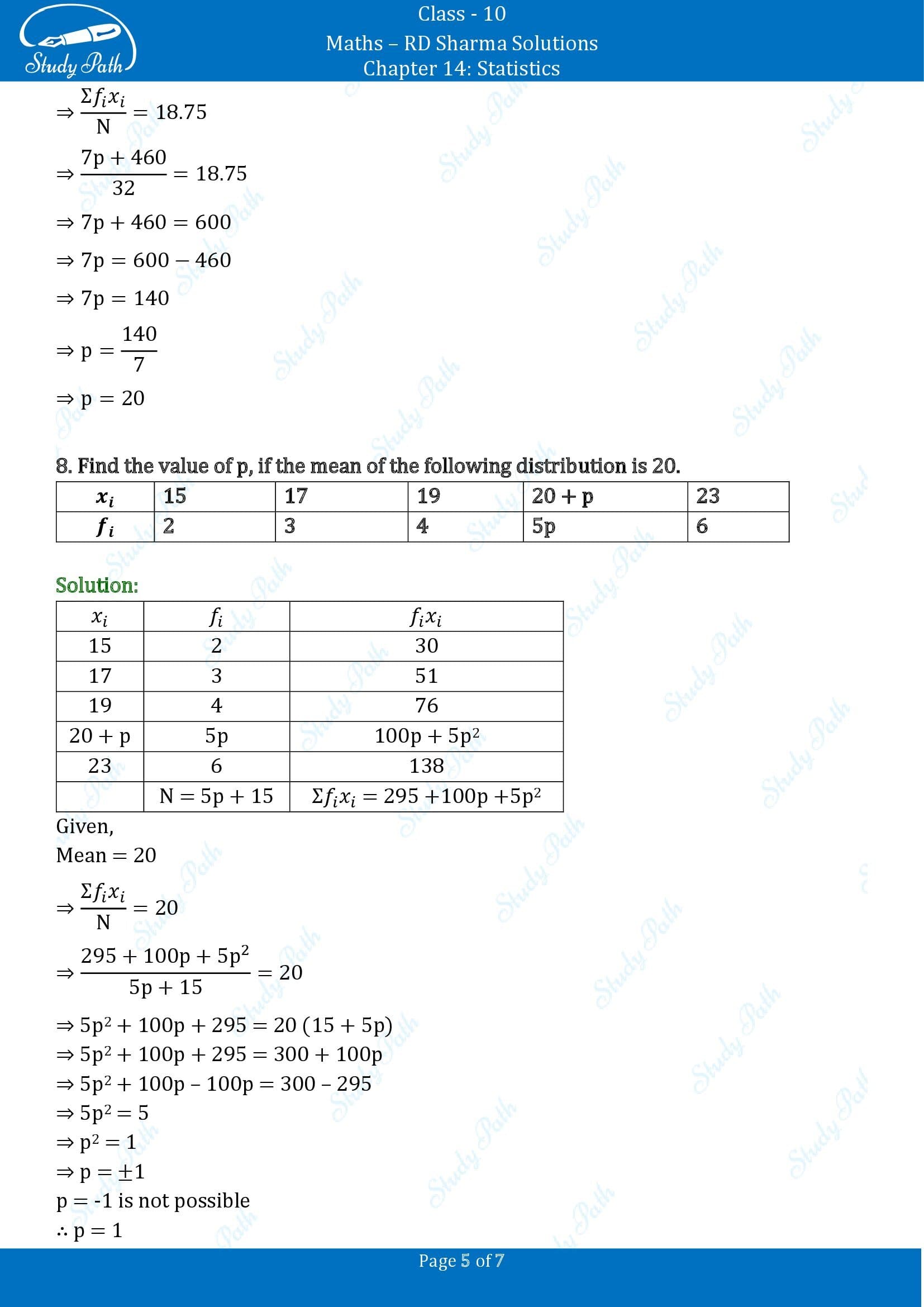 RD Sharma Solutions Class 10 Chapter 14 Statistics Exercise 14.1 00005