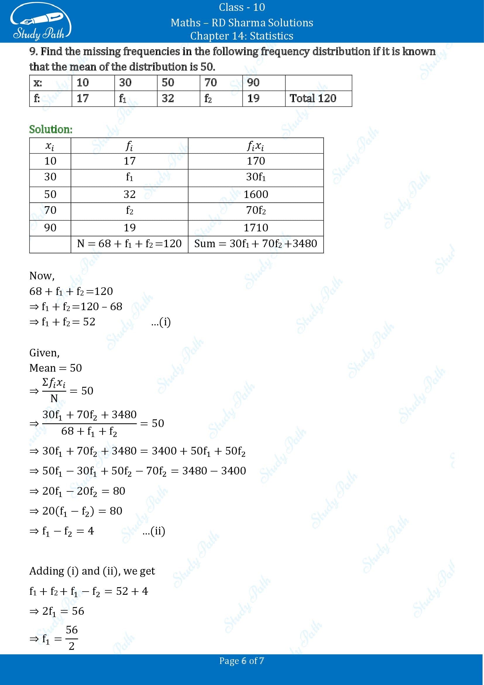 RD Sharma Solutions Class 10 Chapter 14 Statistics Exercise 14.1 00006