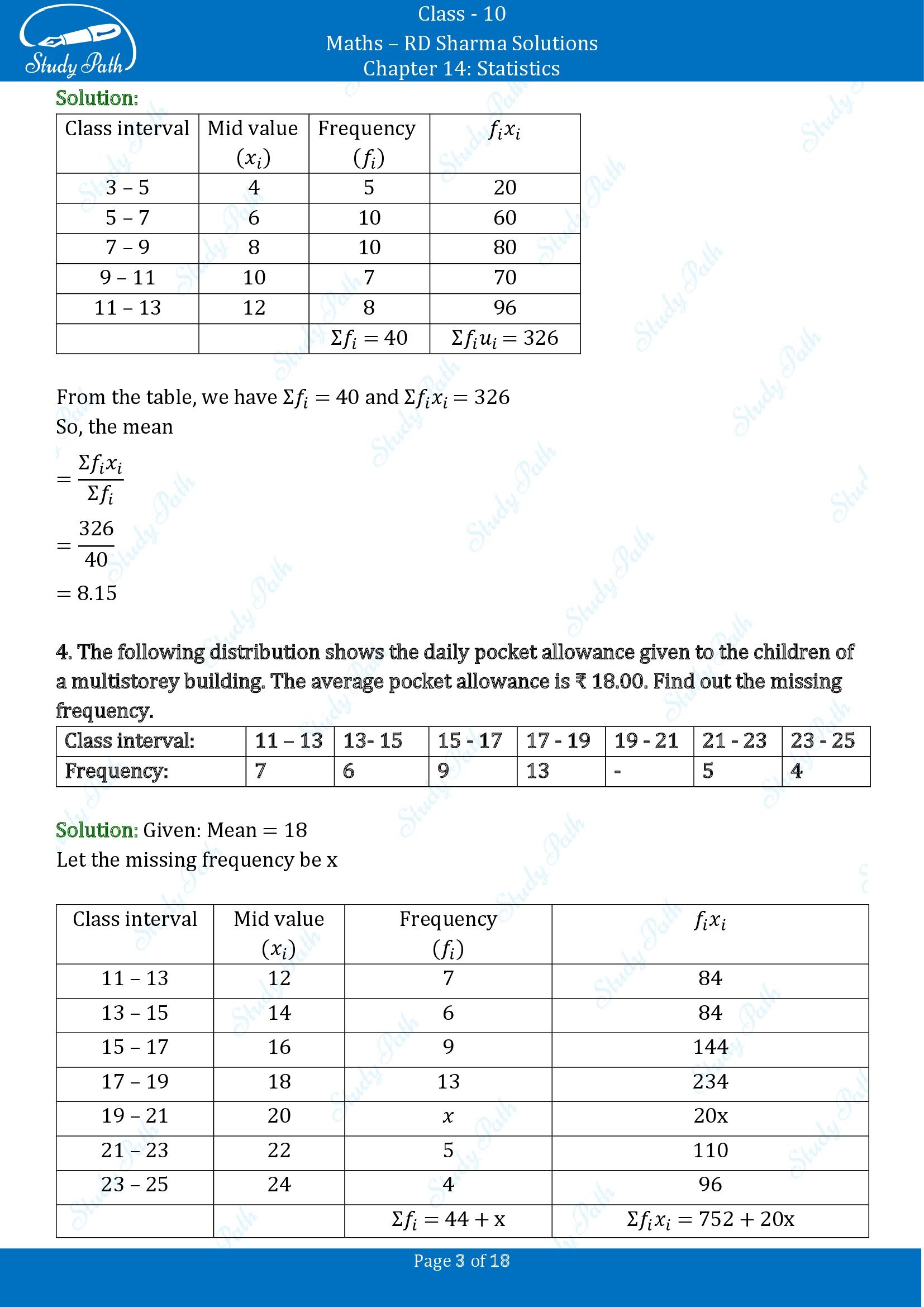 RD Sharma Solutions Class 10 Chapter 14 Statistics Exercise 14.3 00003