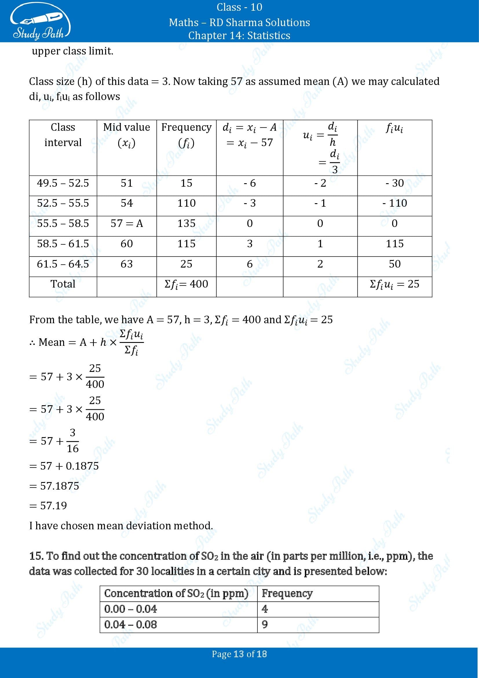 RD Sharma Solutions Class 10 Chapter 14 Statistics Exercise 14.3 00013