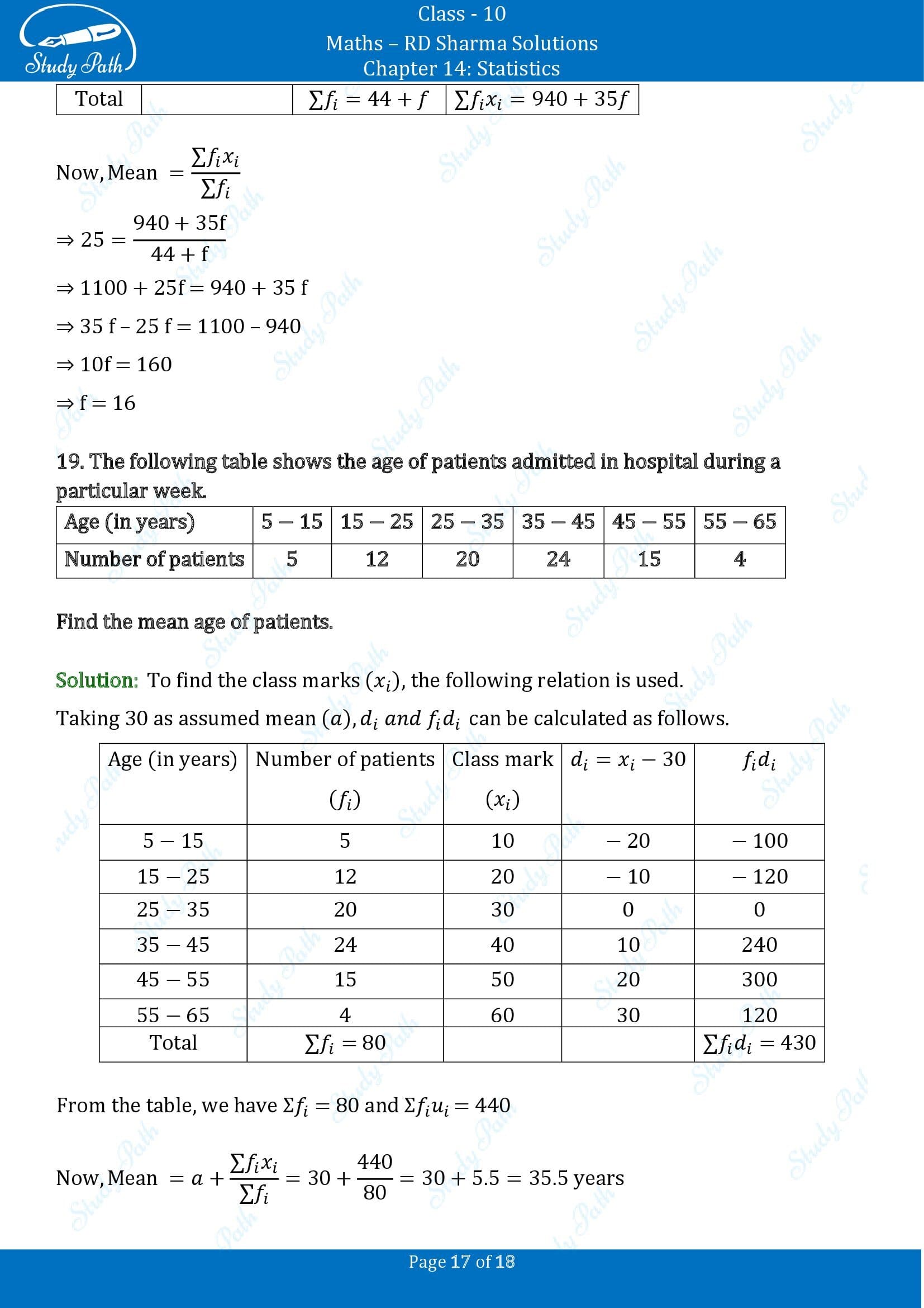 RD Sharma Solutions Class 10 Chapter 14 Statistics Exercise 14.3 00017