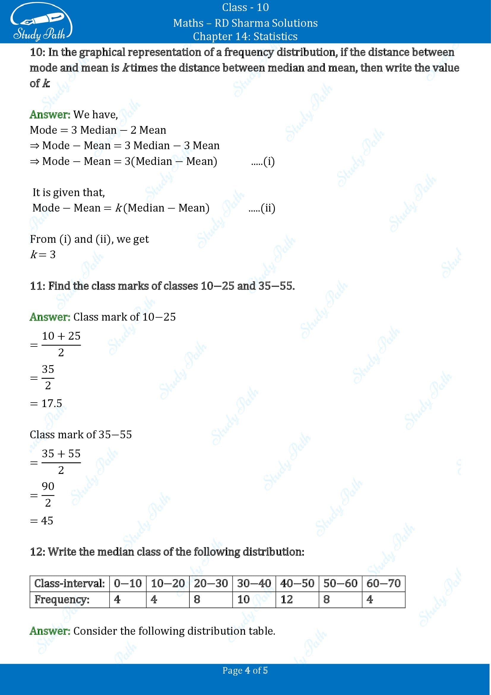 RD Sharma Solutions Class 10 Chapter 14 Statistics Very Short Answer Type Questions VSAQs 00004