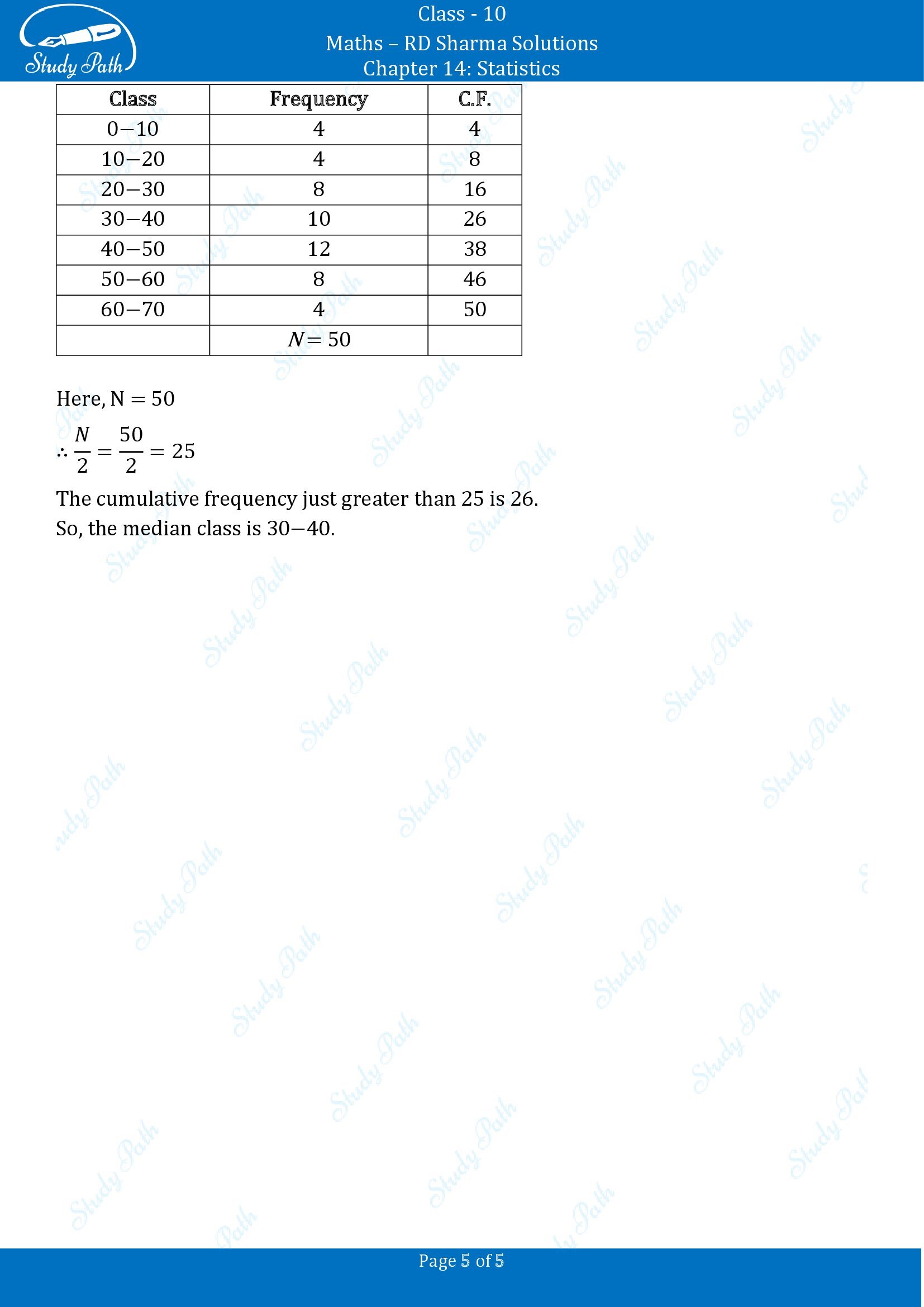 RD Sharma Solutions Class 10 Chapter 14 Statistics Very Short Answer Type Questions VSAQs 00005