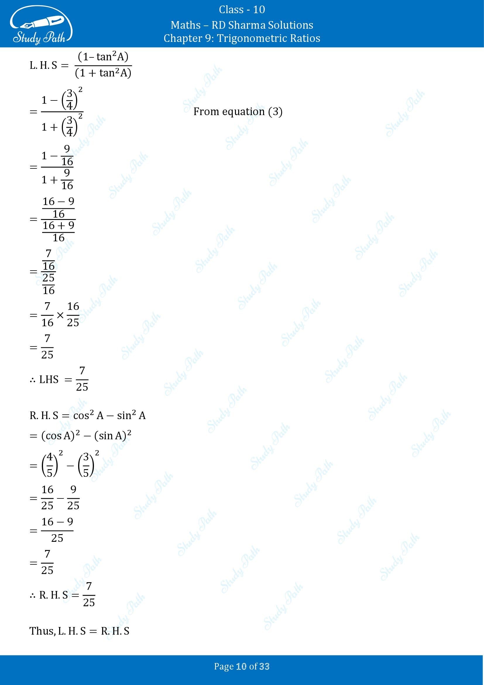 RD Sharma Solutions Class 10 Chapter 9 Trigonometric Ratios Exercise 9.1 00010