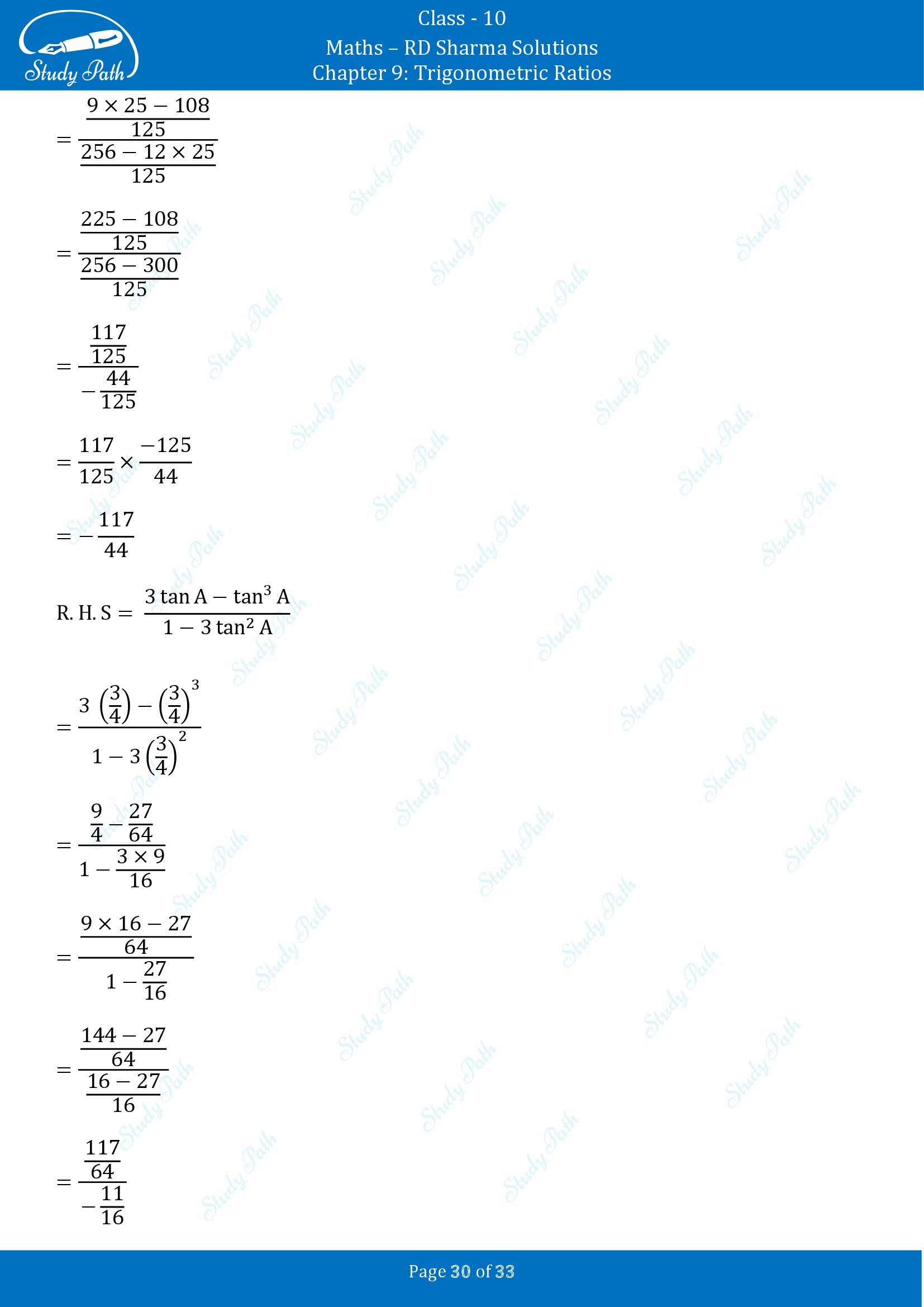 RD Sharma Solutions Class 10 Chapter 9 Trigonometric Ratios Exercise 9.1 00030