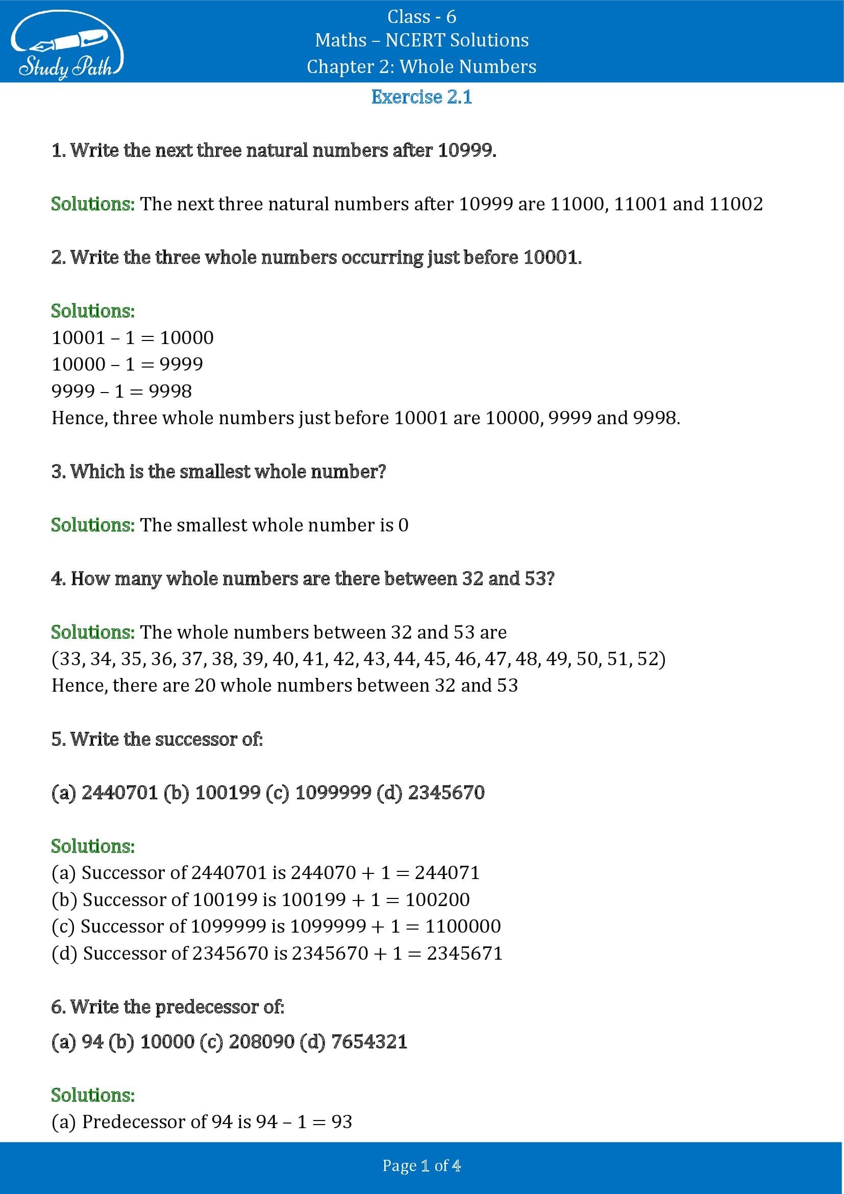 case study questions for class 6 maths whole numbers