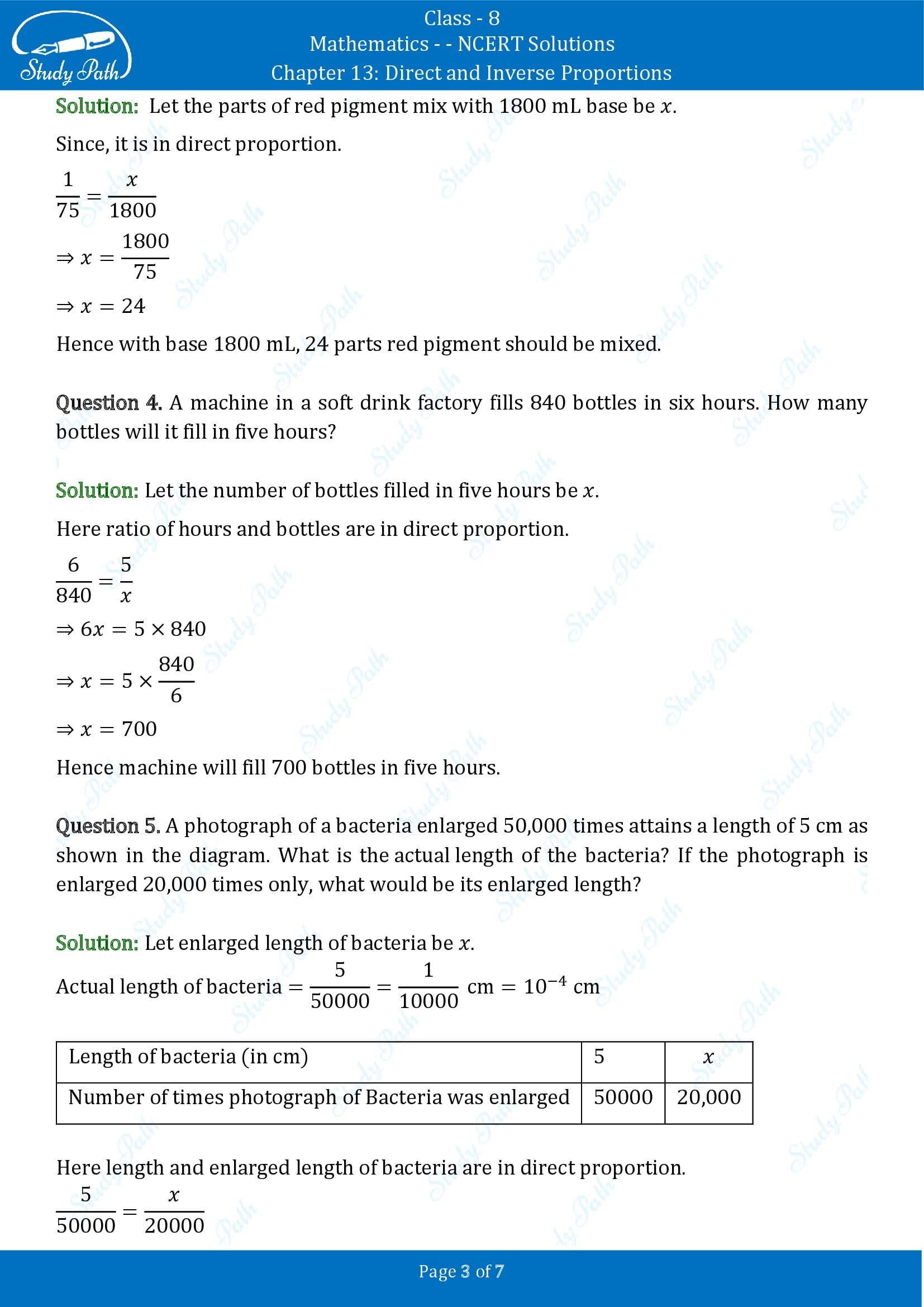 NCERT Solutions Class 8 Maths Chapter 13 Direct and Inverse