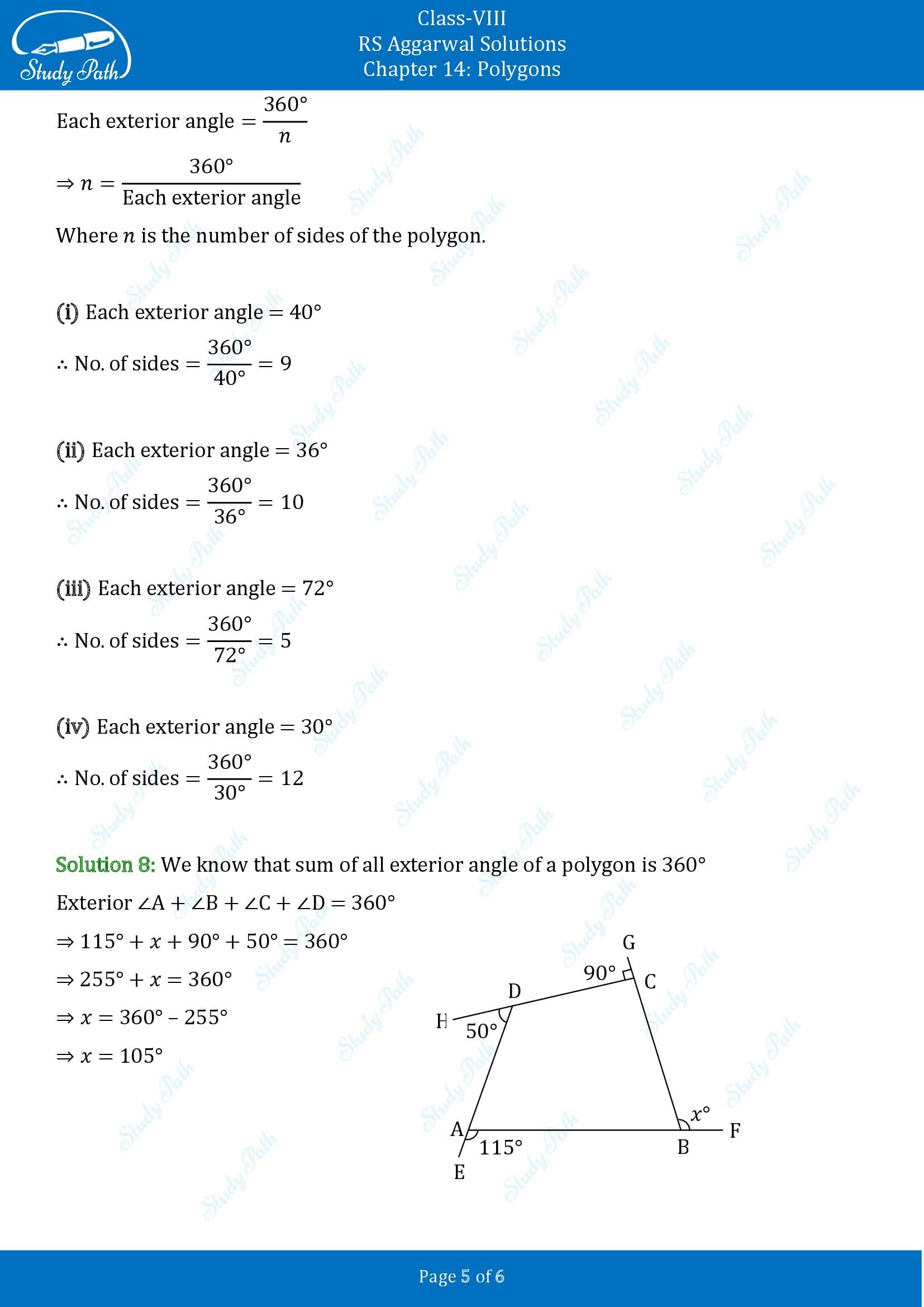 RS Aggarwal Solutions Class 8 Chapter 14 Polygons Exercise 14A 00005