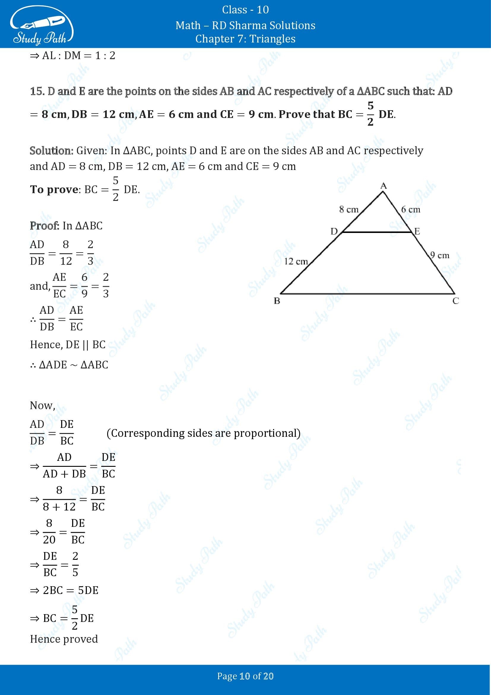 RD Sharma Solutions Class 10 Chapter 7 Triangles Exercise 7.5 00010
