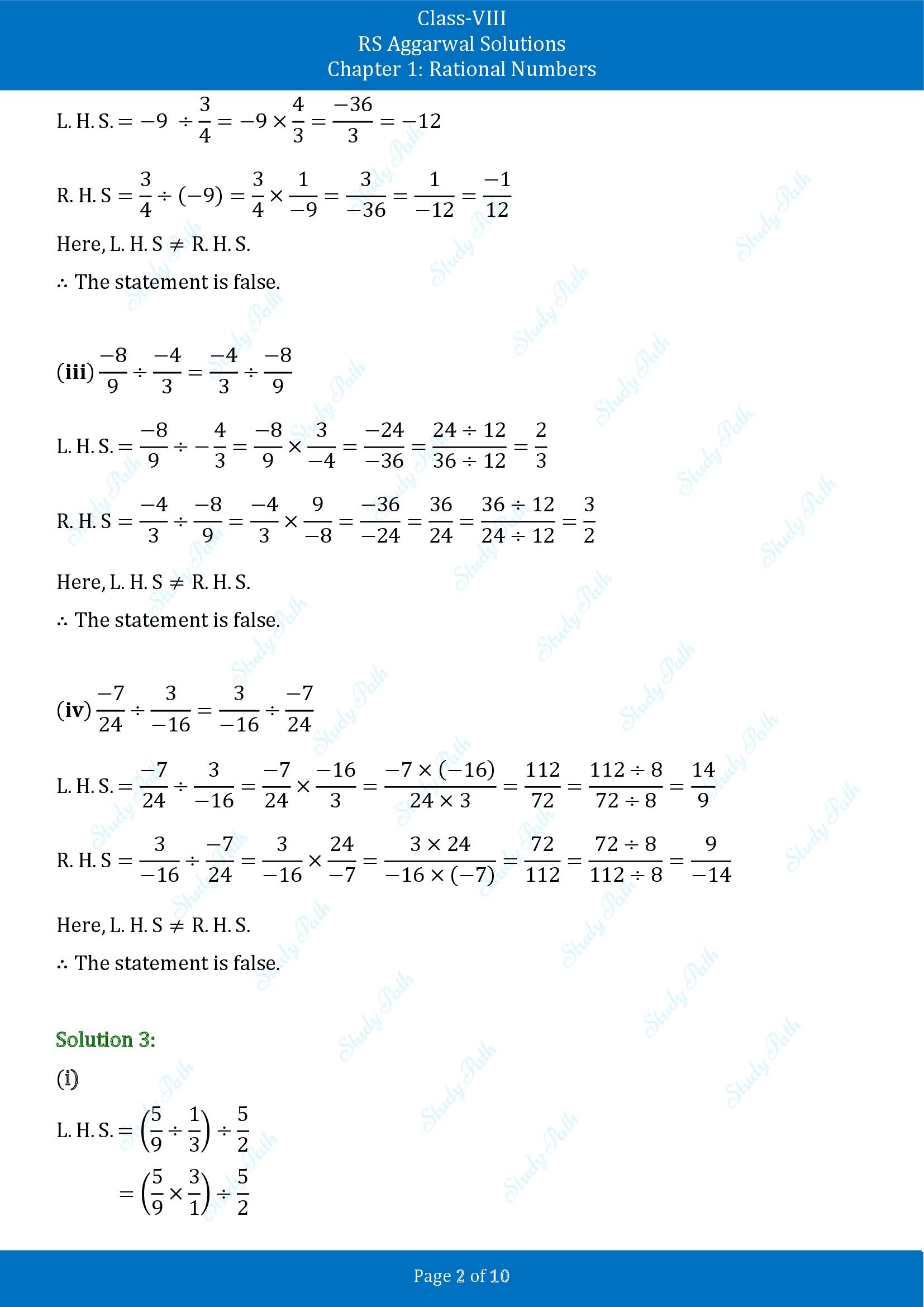 RS Aggarwal Solutions Class 8 Chapter 1 Rational Numbers Exercise 1E 00002