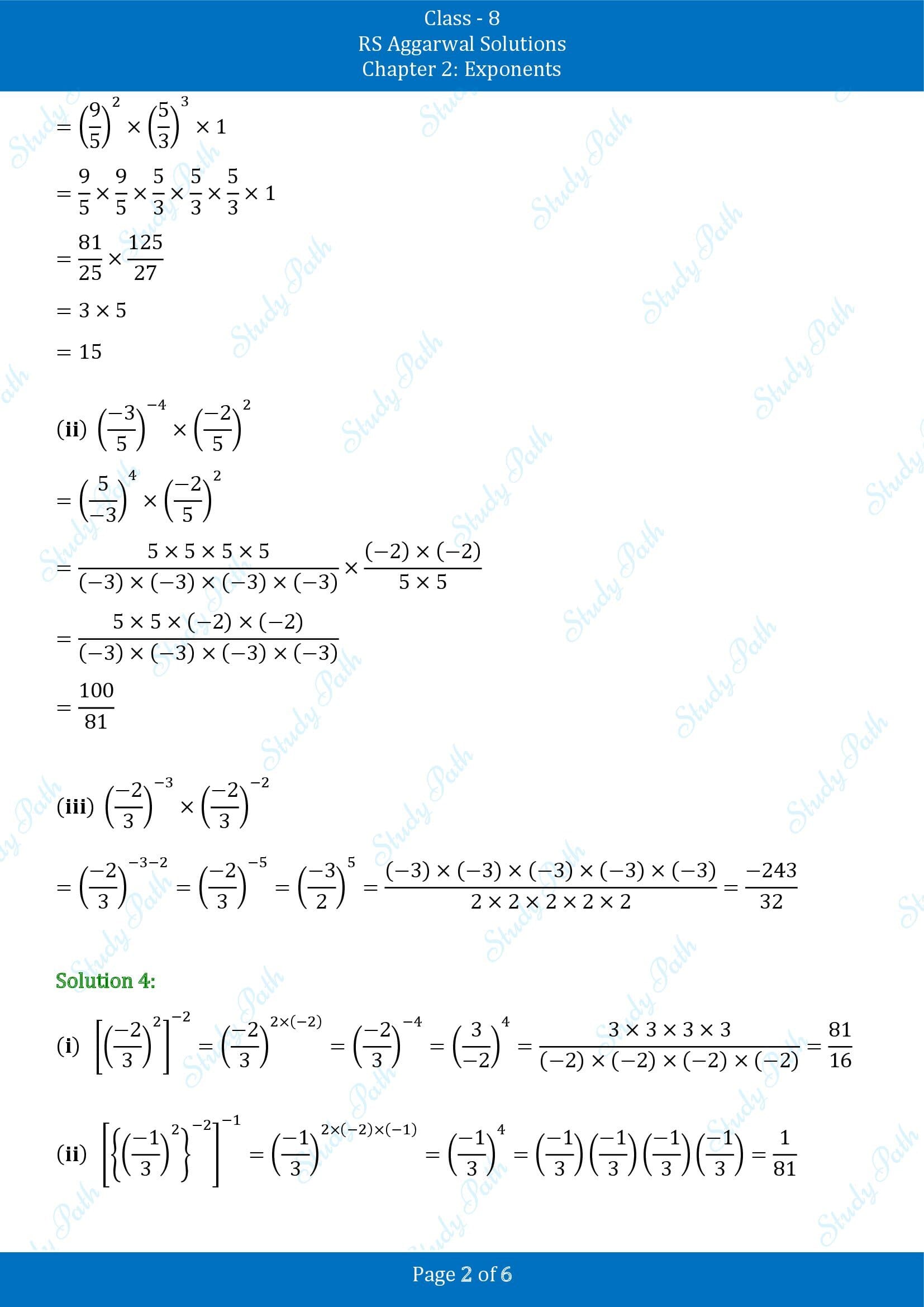 RS Aggarwal Solutions Class 8 Chapter 2 Exponents Exercise 2A 00002