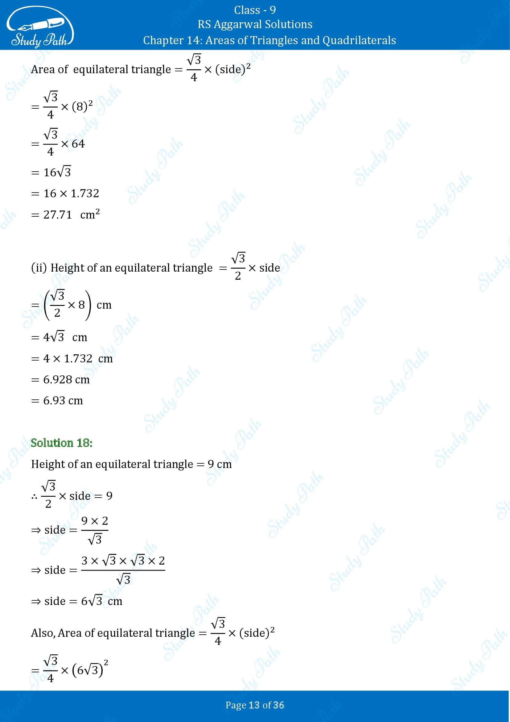 RS Aggarwal Solutions Class 9 Chapter 14 Areas of Triangles and Quadrilaterals Exercise 14 00013
