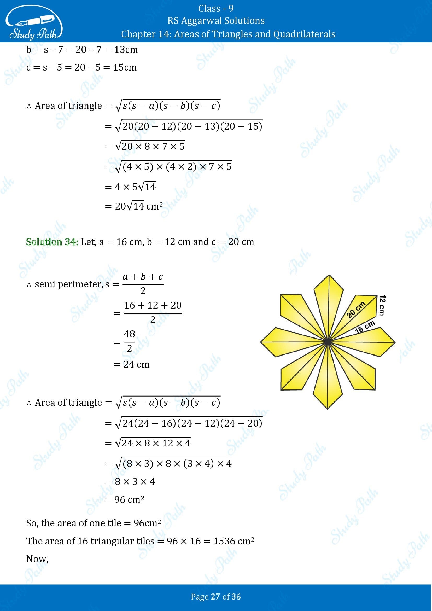 RS Aggarwal Solutions Class 9 Chapter 14 Areas of Triangles and Quadrilaterals Exercise 14 00027