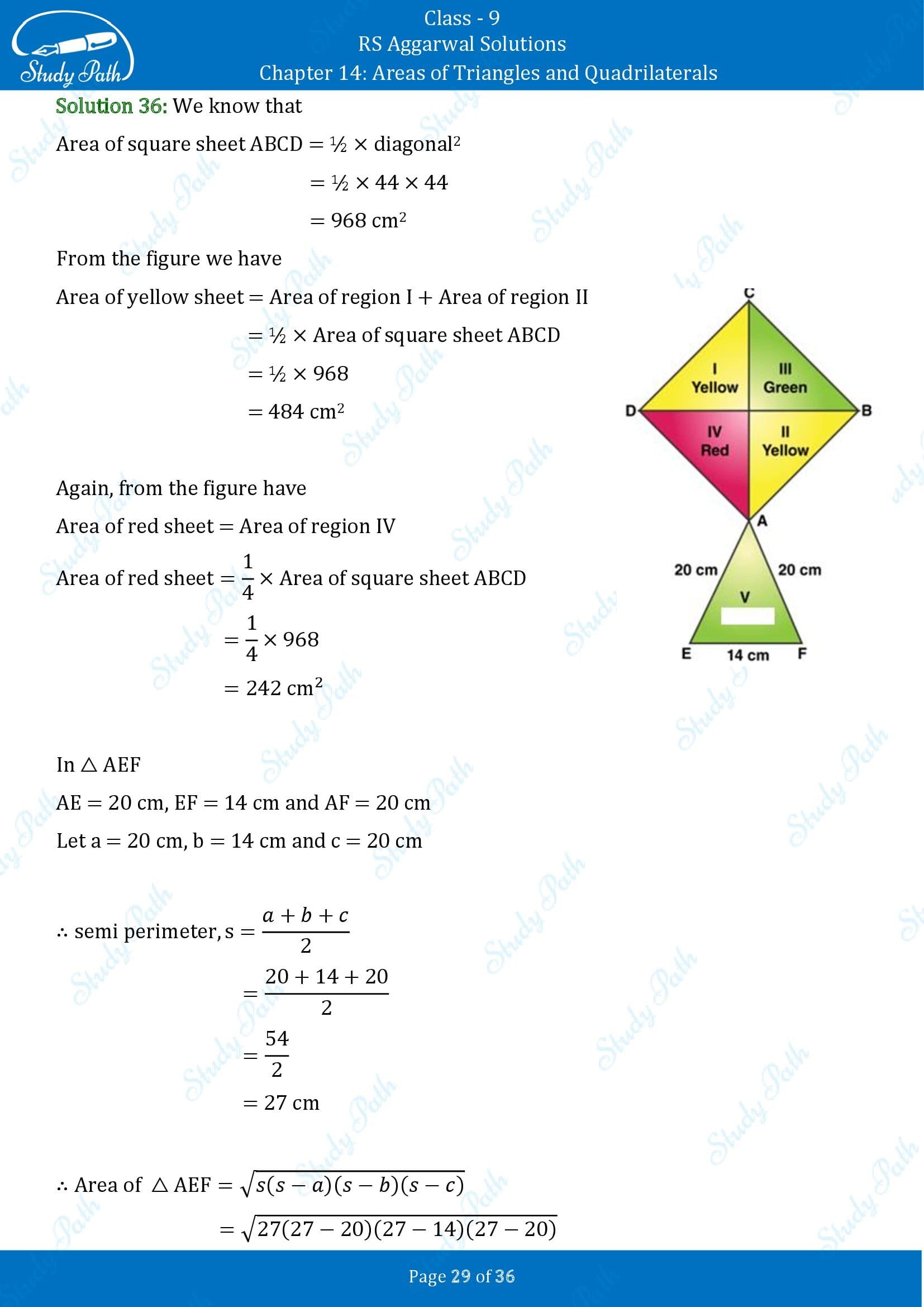 RS Aggarwal Solutions Class 9 Chapter 14 Areas of Triangles and Quadrilaterals Exercise 14 00029