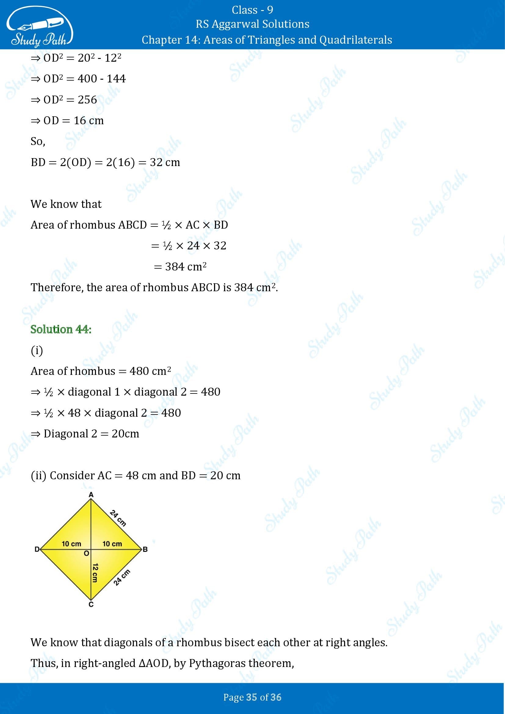 RS Aggarwal Solutions Class 9 Chapter 14 Areas of Triangles and Quadrilaterals Exercise 14 00035