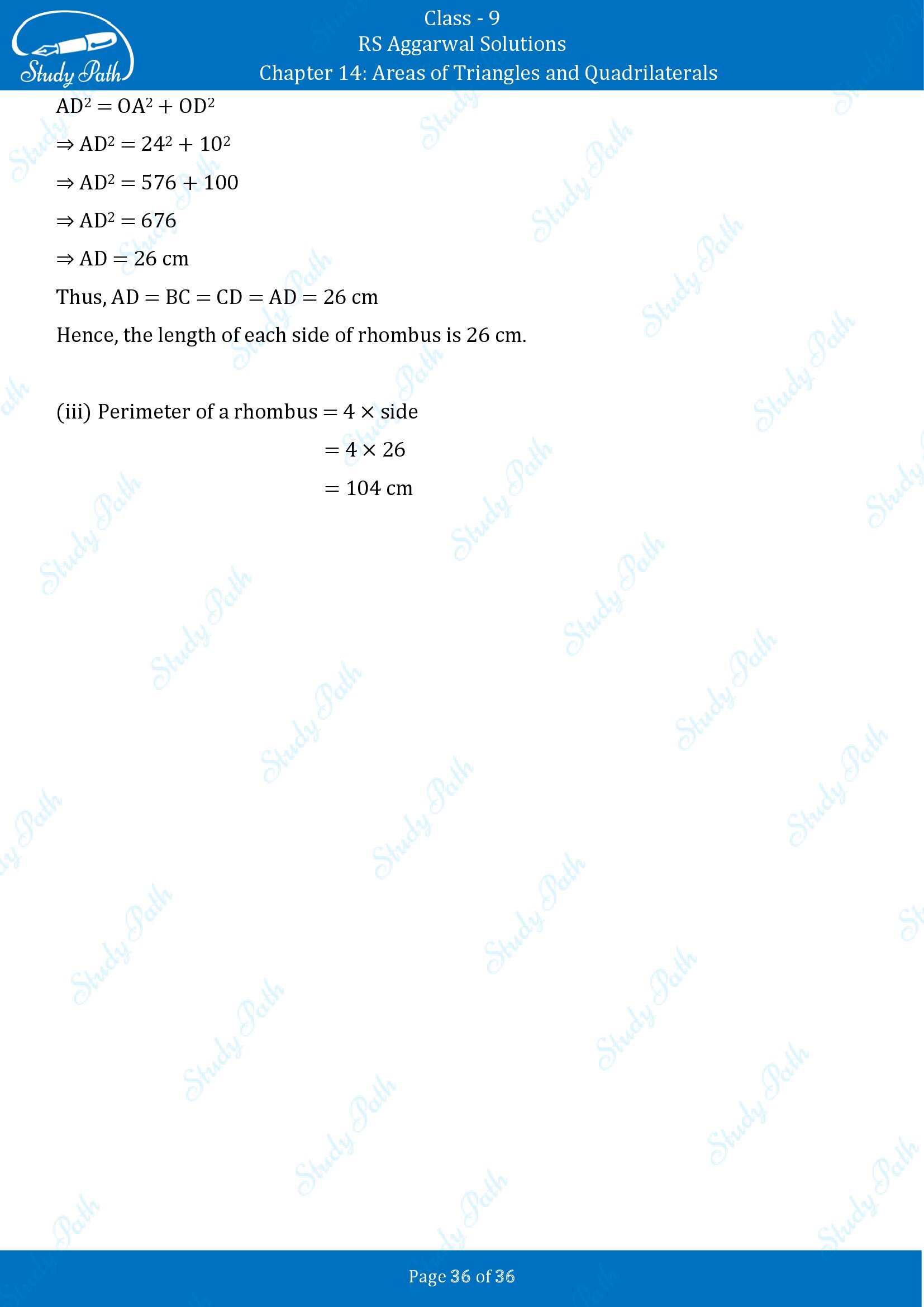 RS Aggarwal Solutions Class 9 Chapter 14 Areas of Triangles and Quadrilaterals Exercise 14 00036