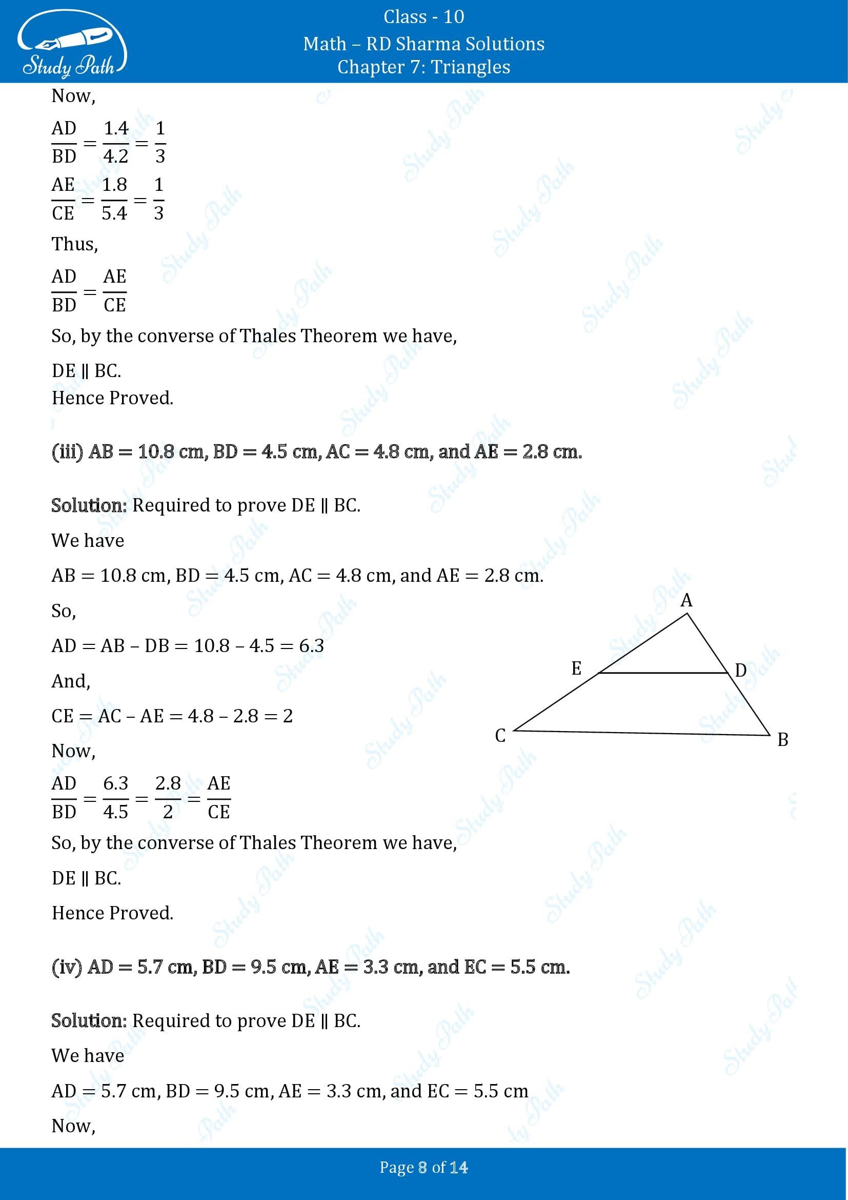 RD Sharma Solutions Class 10 Chapter 7 Triangles Exercise 7.2 00008