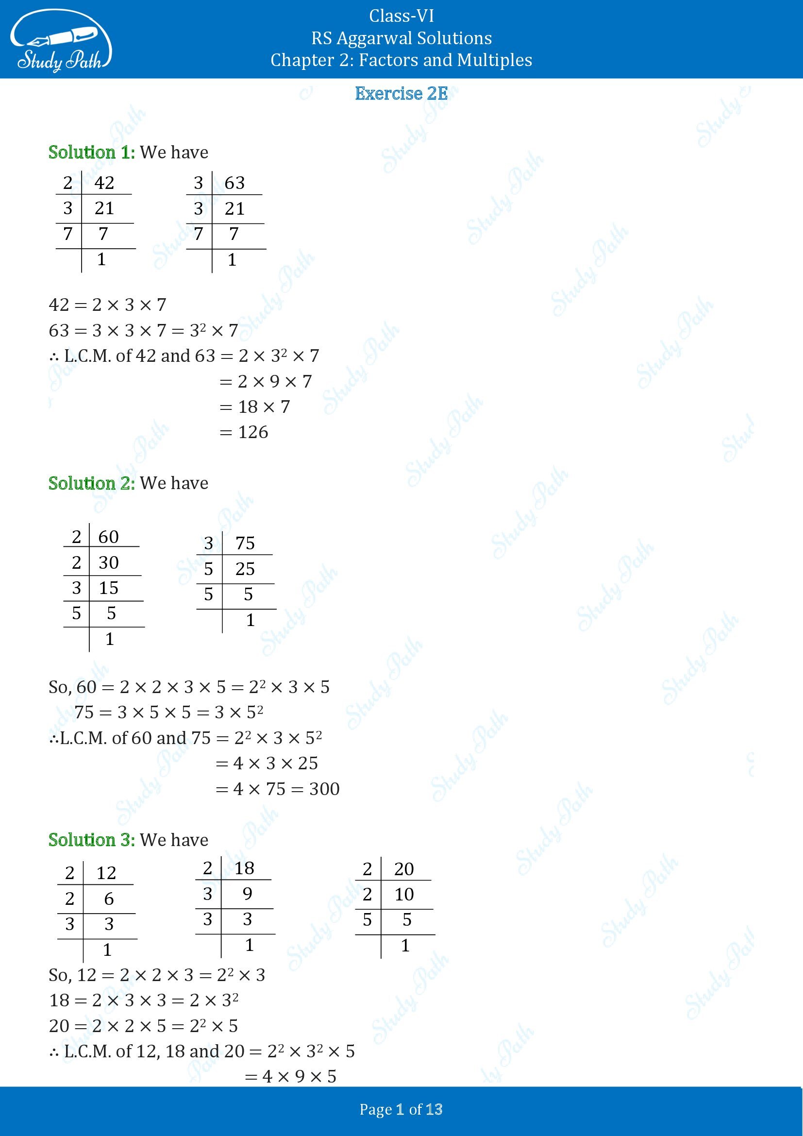 RS Aggarwal Solutions Class 6 Chapter 2 Factors and Multiples Exercise 2E 00001