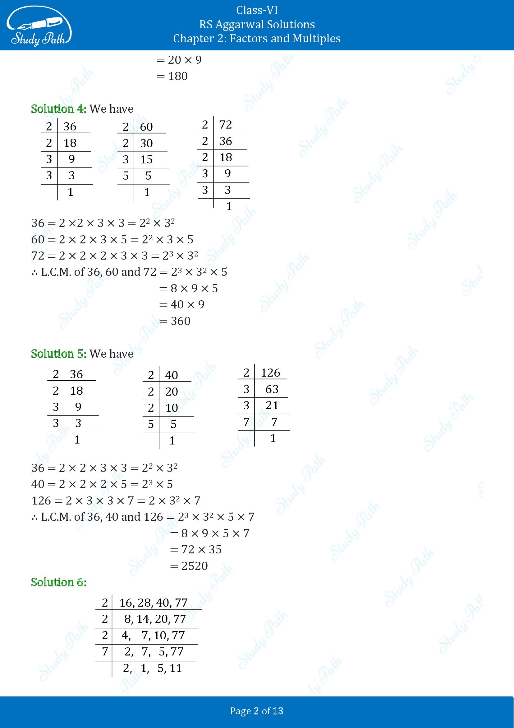 RS Aggarwal Solutions Class 6 Chapter 2 Factors and Multiples Exercise 2E 00002