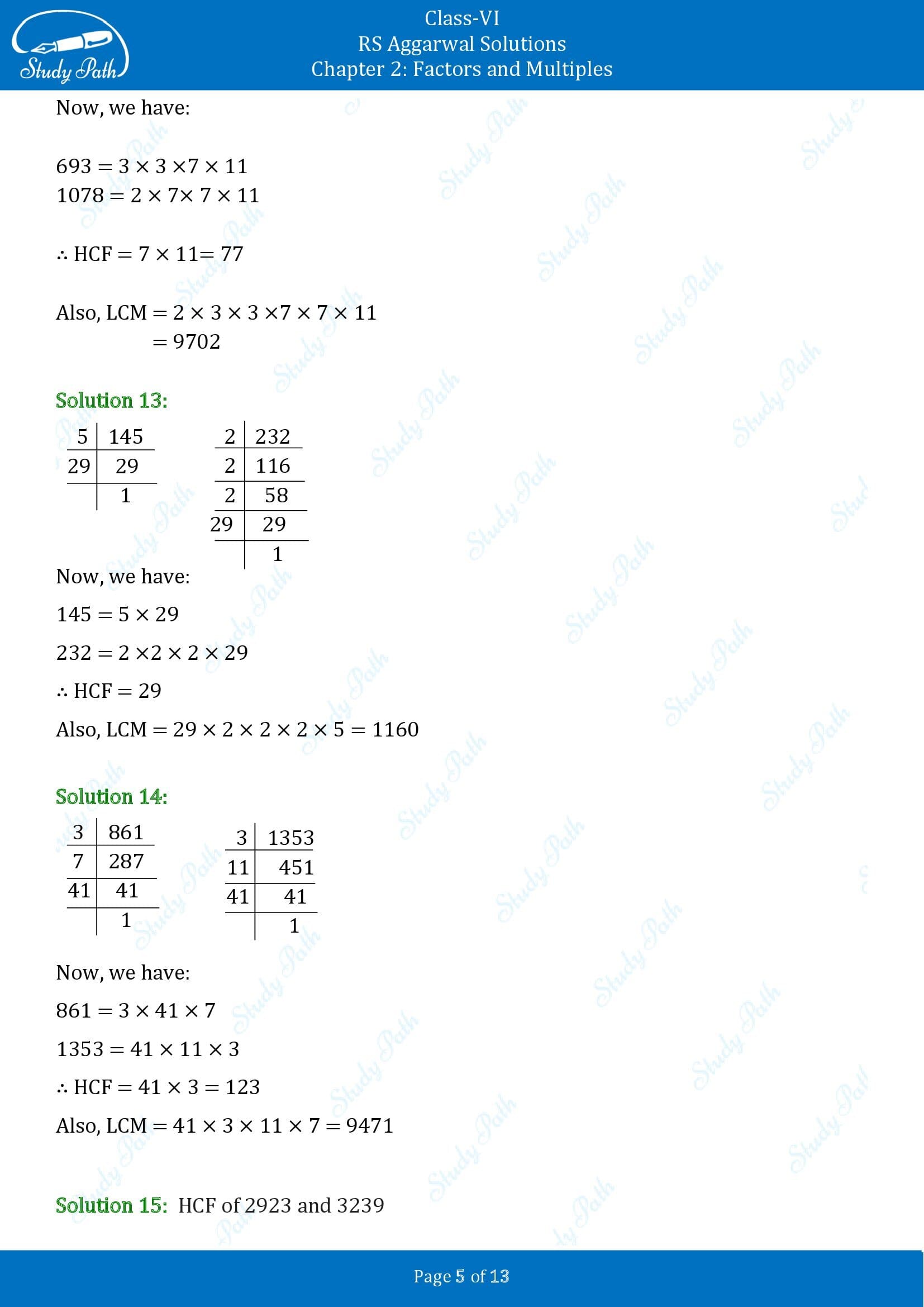 RS Aggarwal Solutions Class 6 Chapter 2 Factors and Multiples Exercise 2E 00005