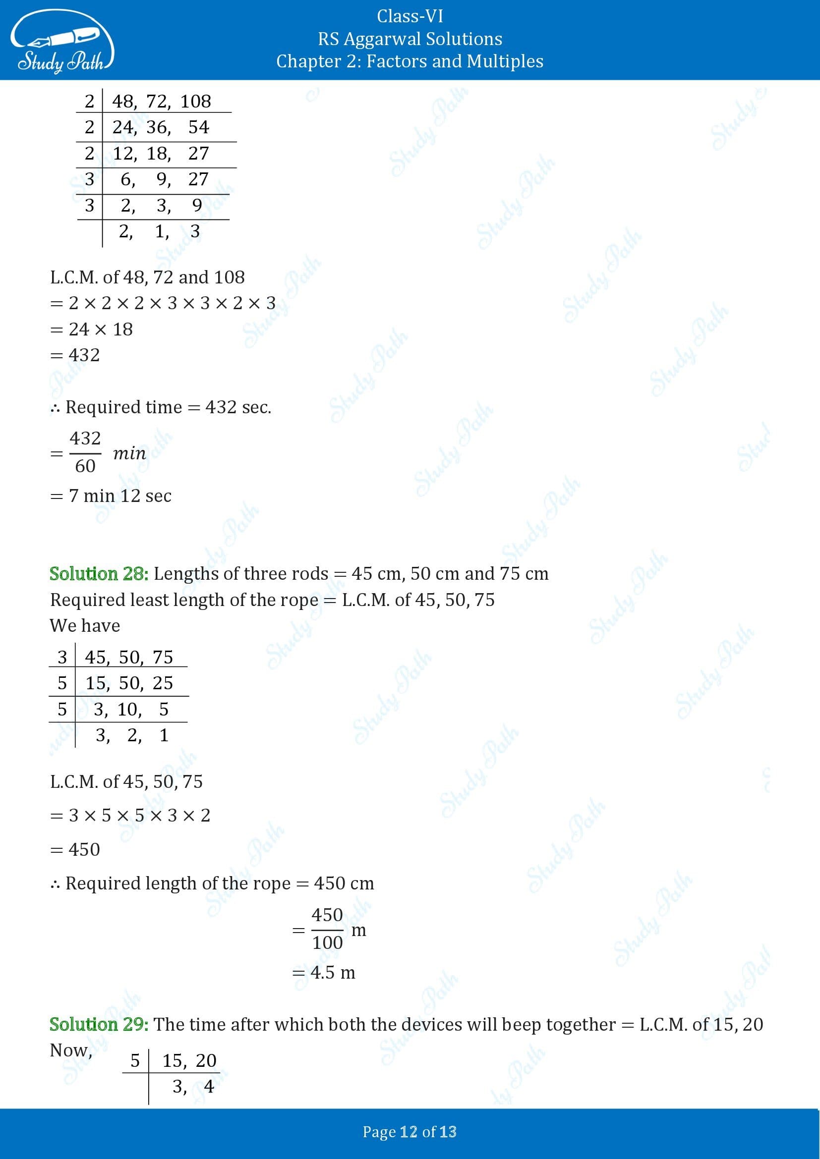 RS Aggarwal Solutions Class 6 Chapter 2 Factors and Multiples Exercise 2E 00012