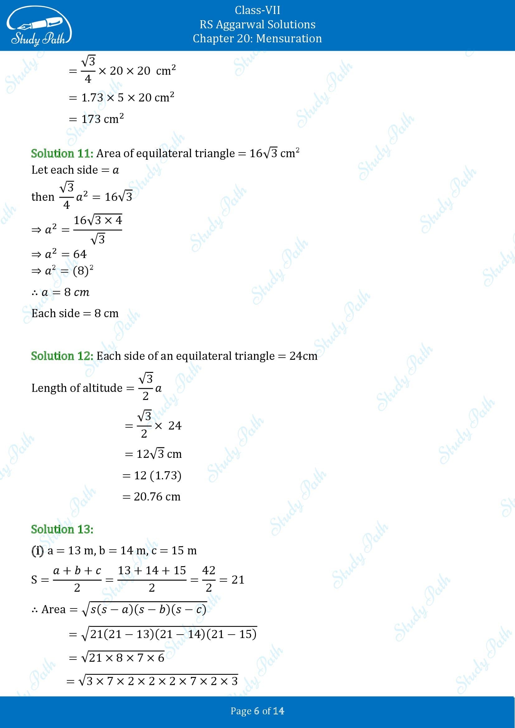 RS Aggarwal Solutions Class 7 Chapter 20 Mensuration Exercise 20D 00006