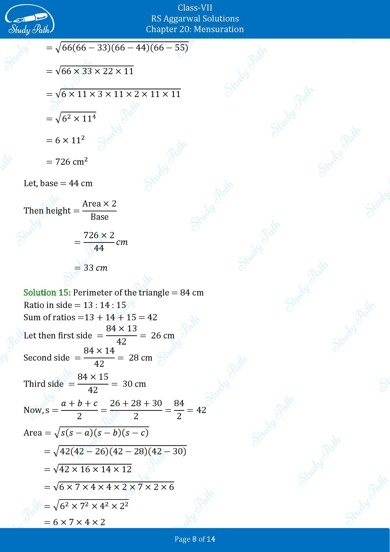 RS Aggarwal Solutions Class 7 Chapter 20 Mensuration Exercise 20D 00008