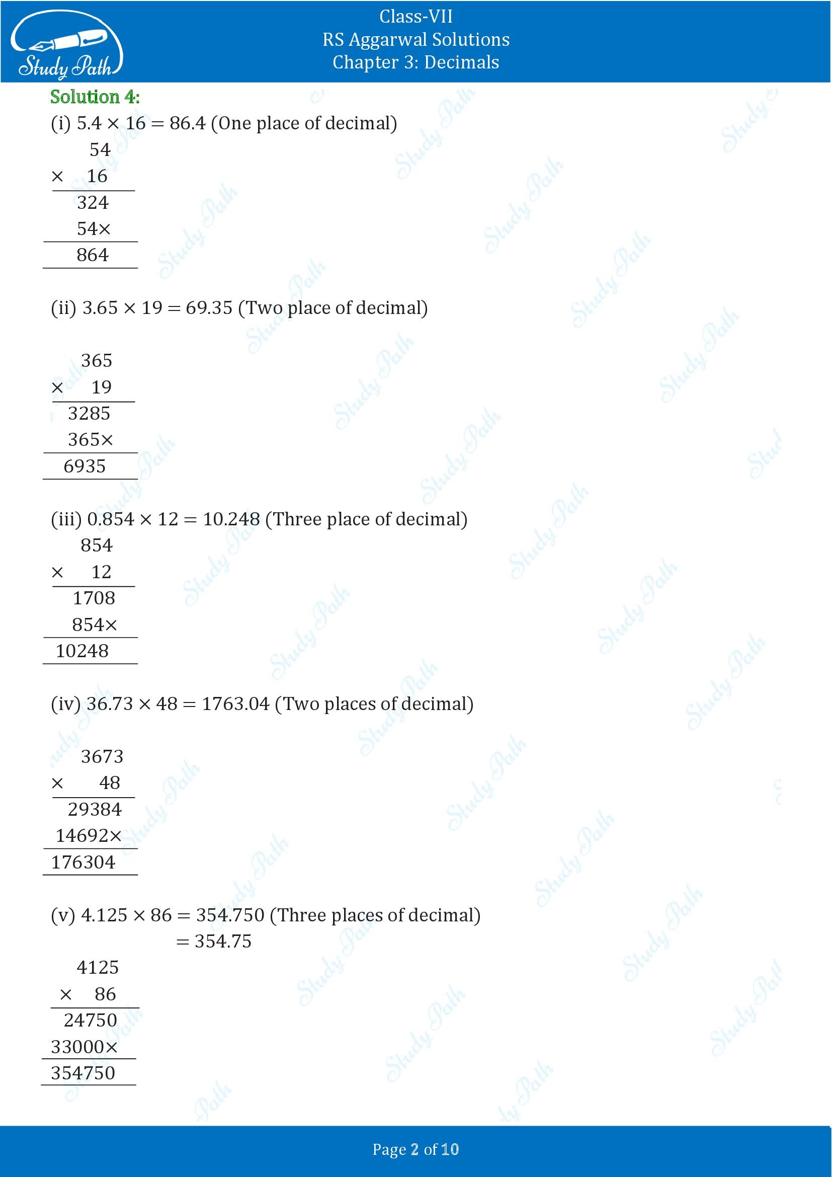 RS Aggarwal Solutions Class 7 Chapter 3 Decimals Exercise 3C 00002