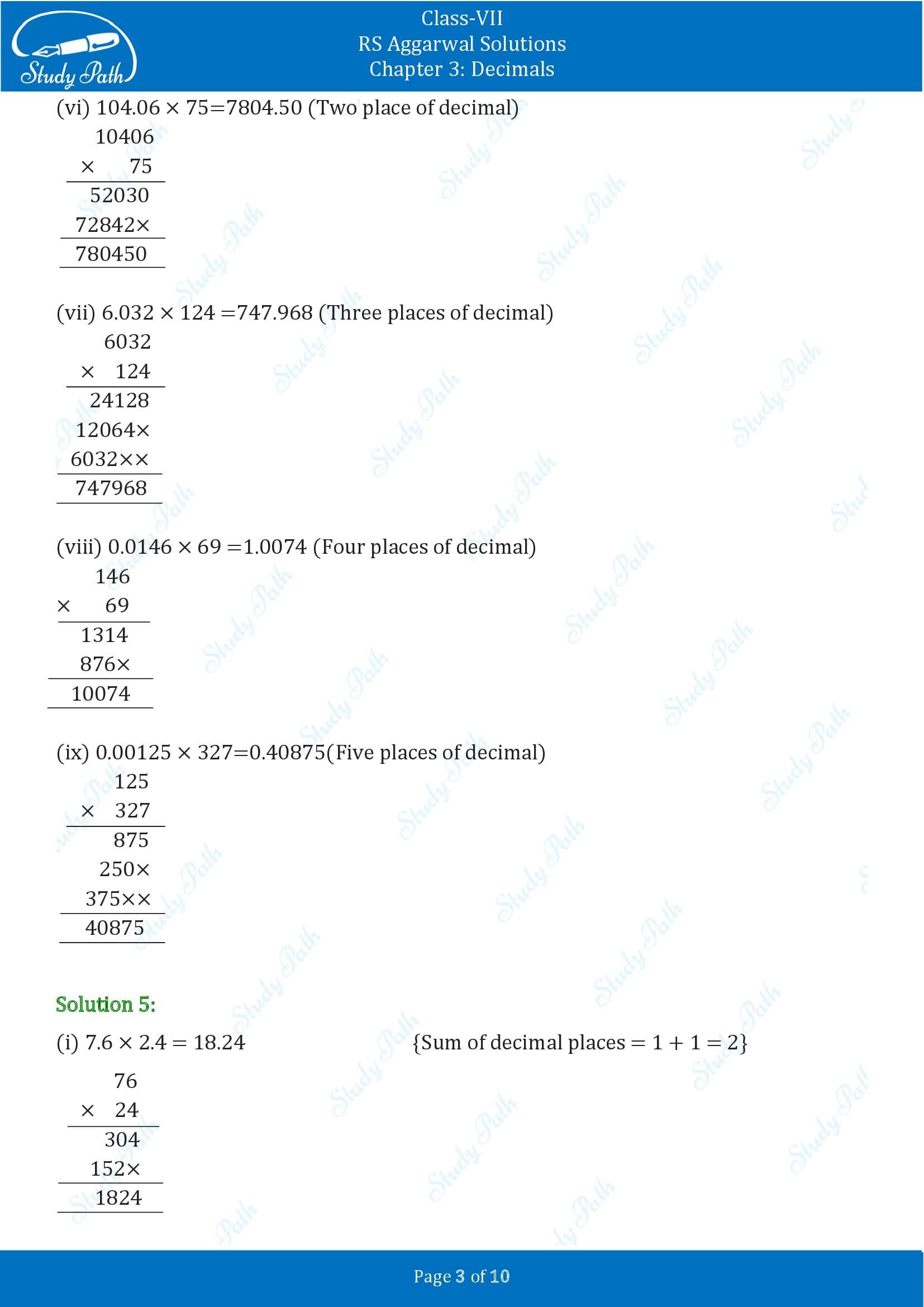 RS Aggarwal Solutions Class 7 Chapter 3 Decimals Exercise 3C 00003