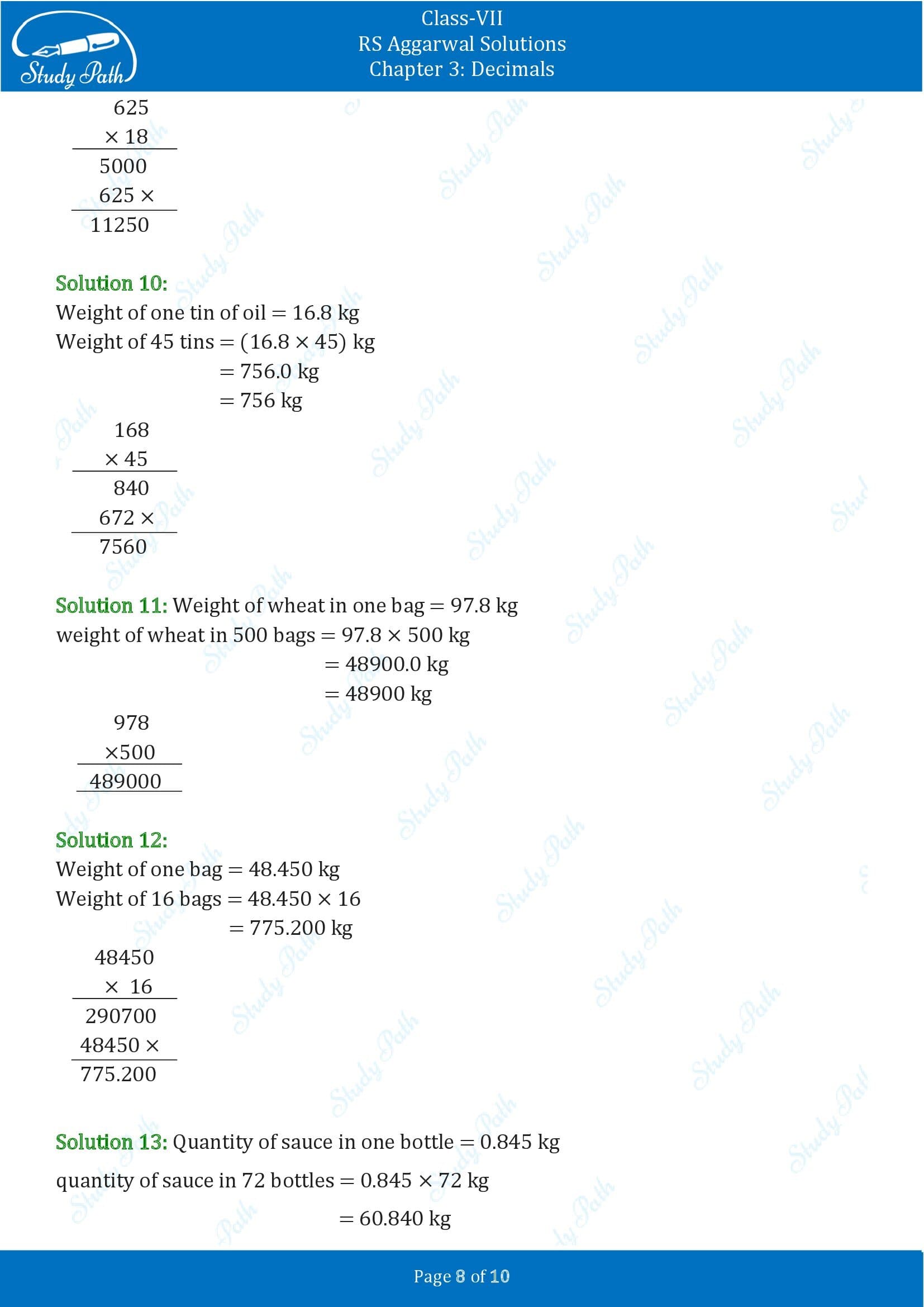 RS Aggarwal Solutions Class 7 Chapter 3 Decimals Exercise 3C 00008