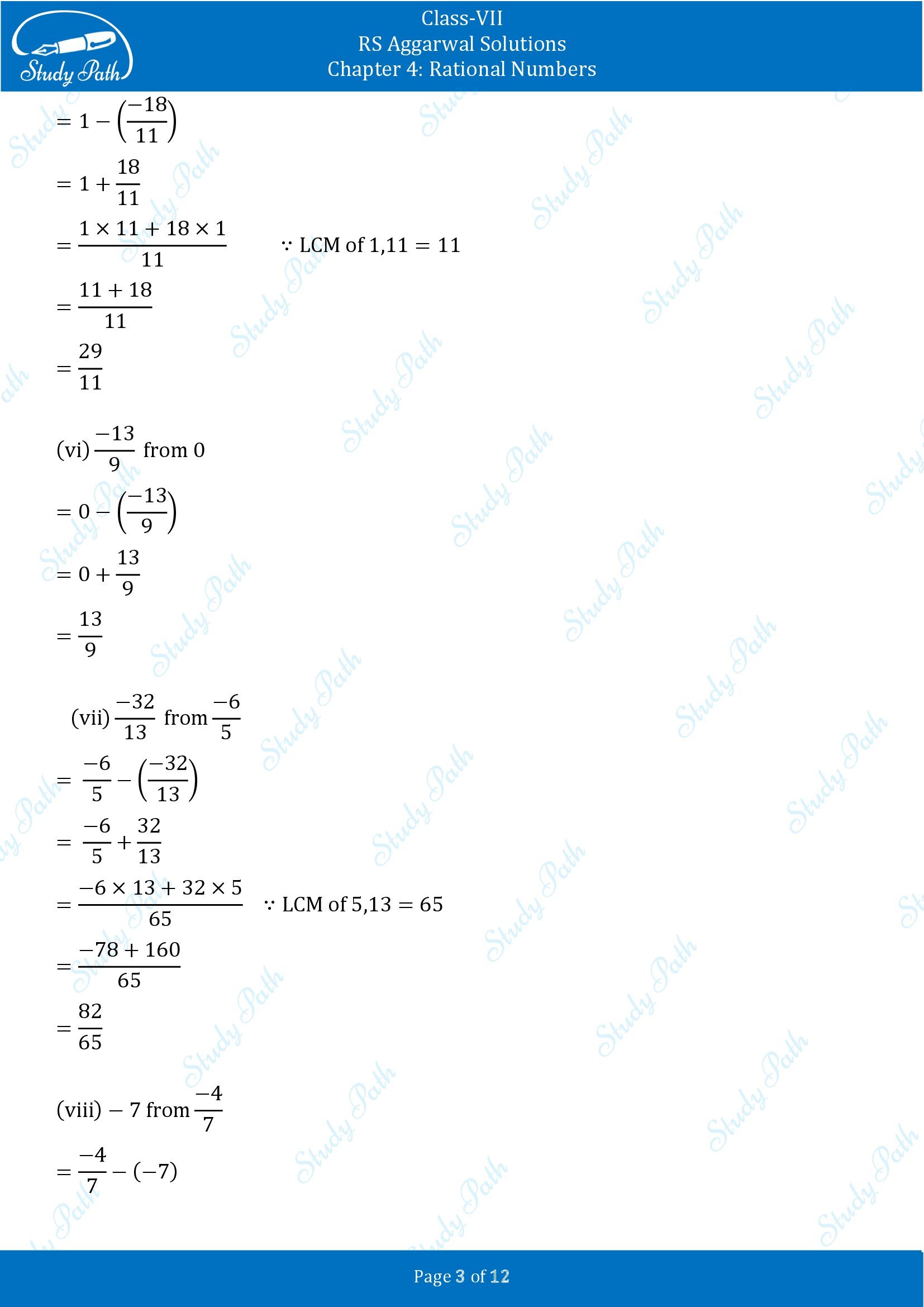 RS Aggarwal Solutions Class 7 Chapter 4 Rational Numbers Exercise 4D 00003